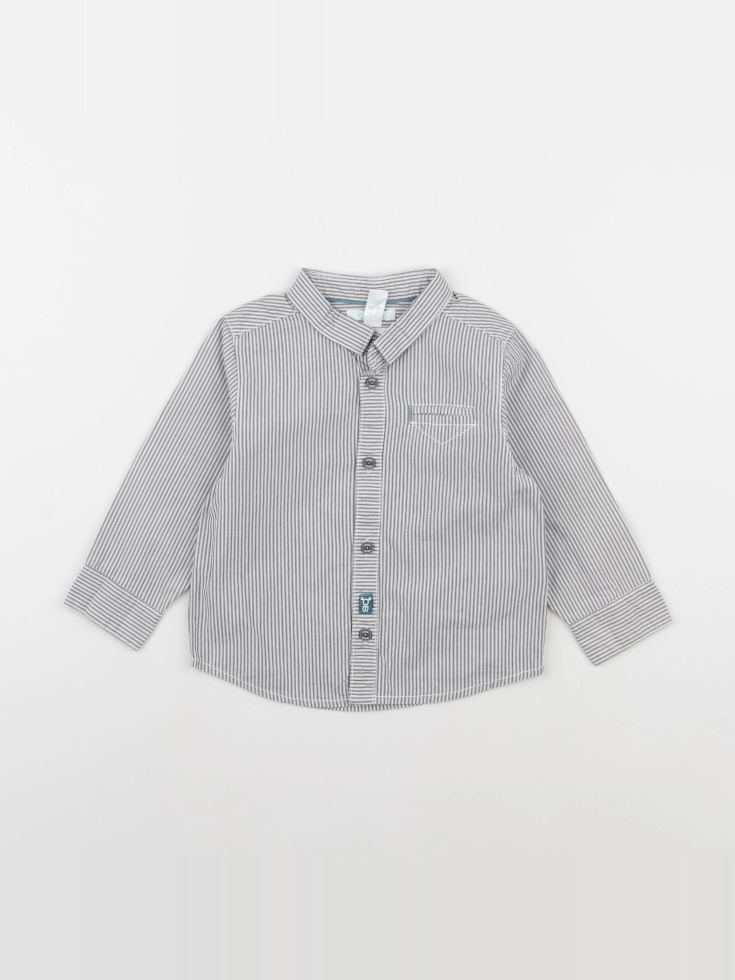 Obaïbi - chemise blanc, gris - 18 mois