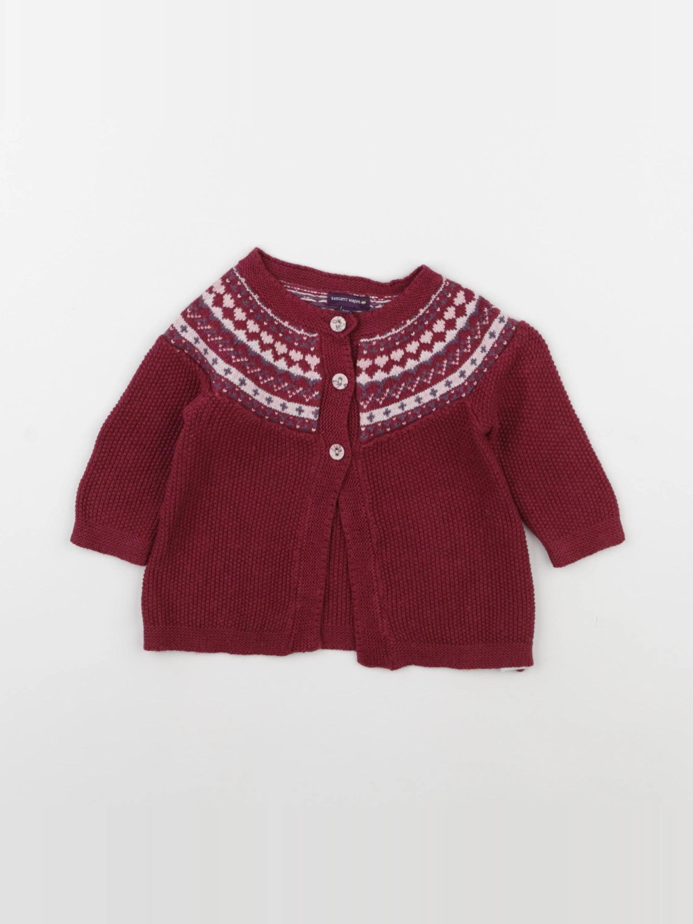 Sergent Major - gilet violet - 6 mois