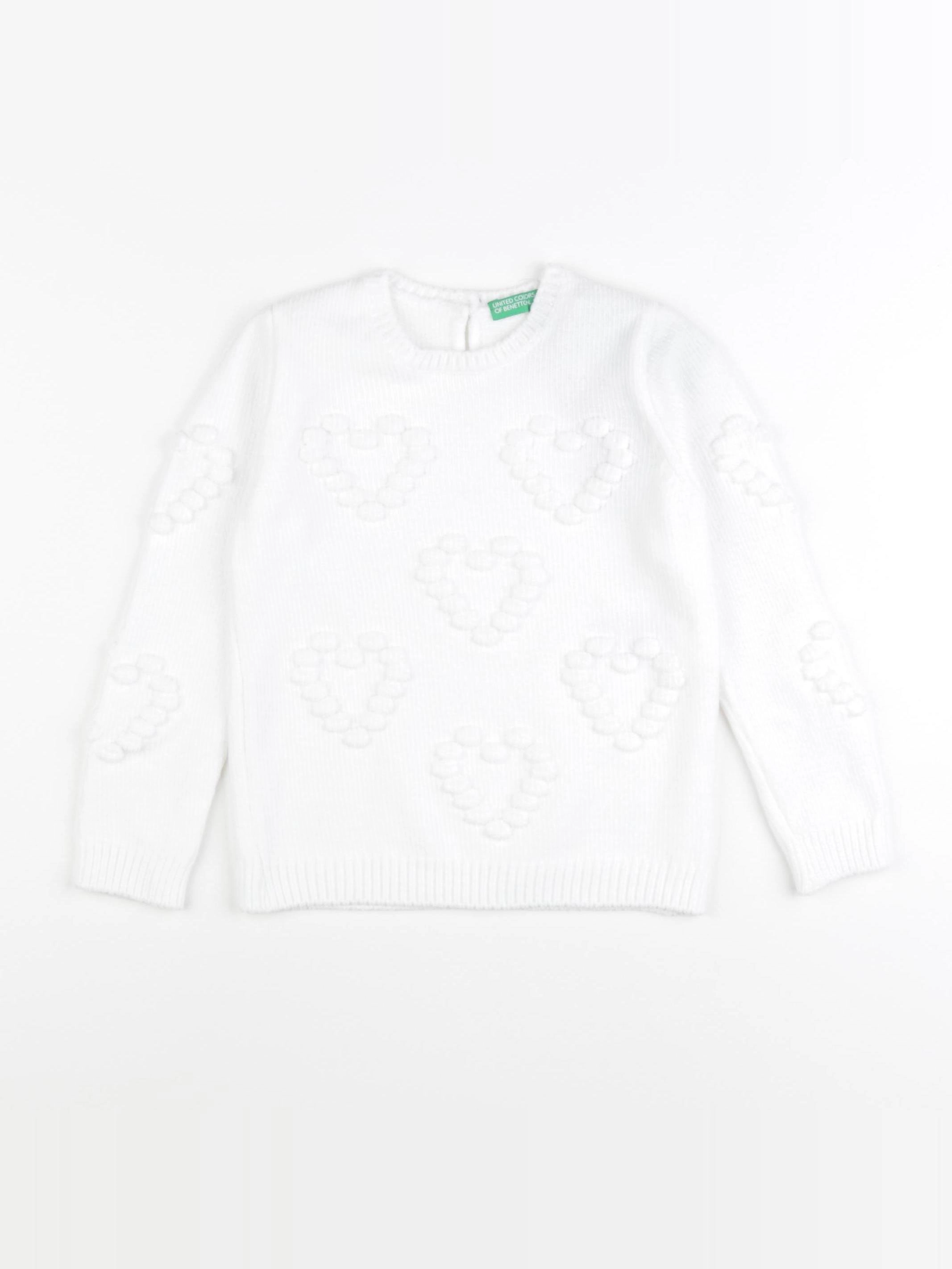 Benetton - pull blanc - 3/4 ans
