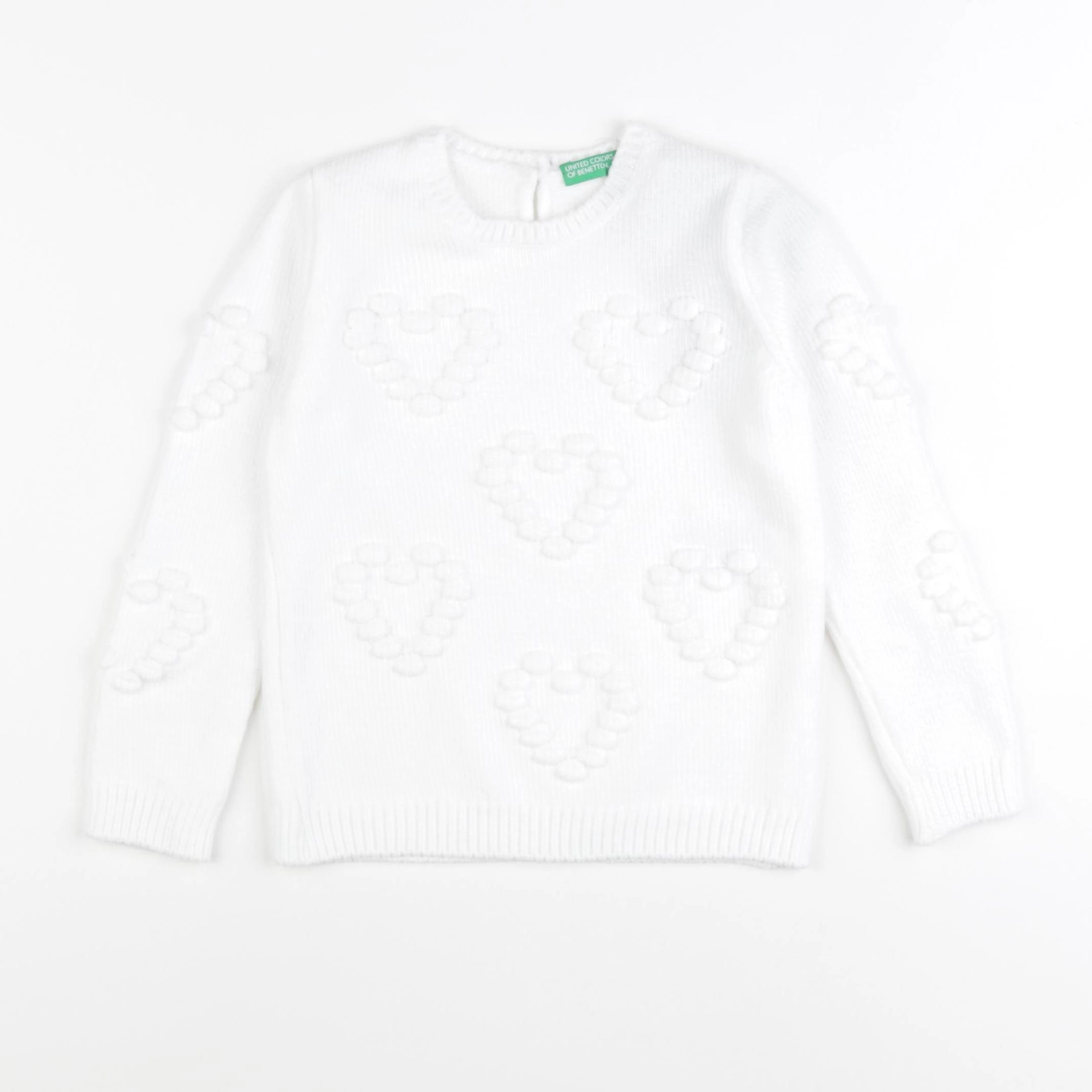 Benetton - pull blanc - 3/4 ans