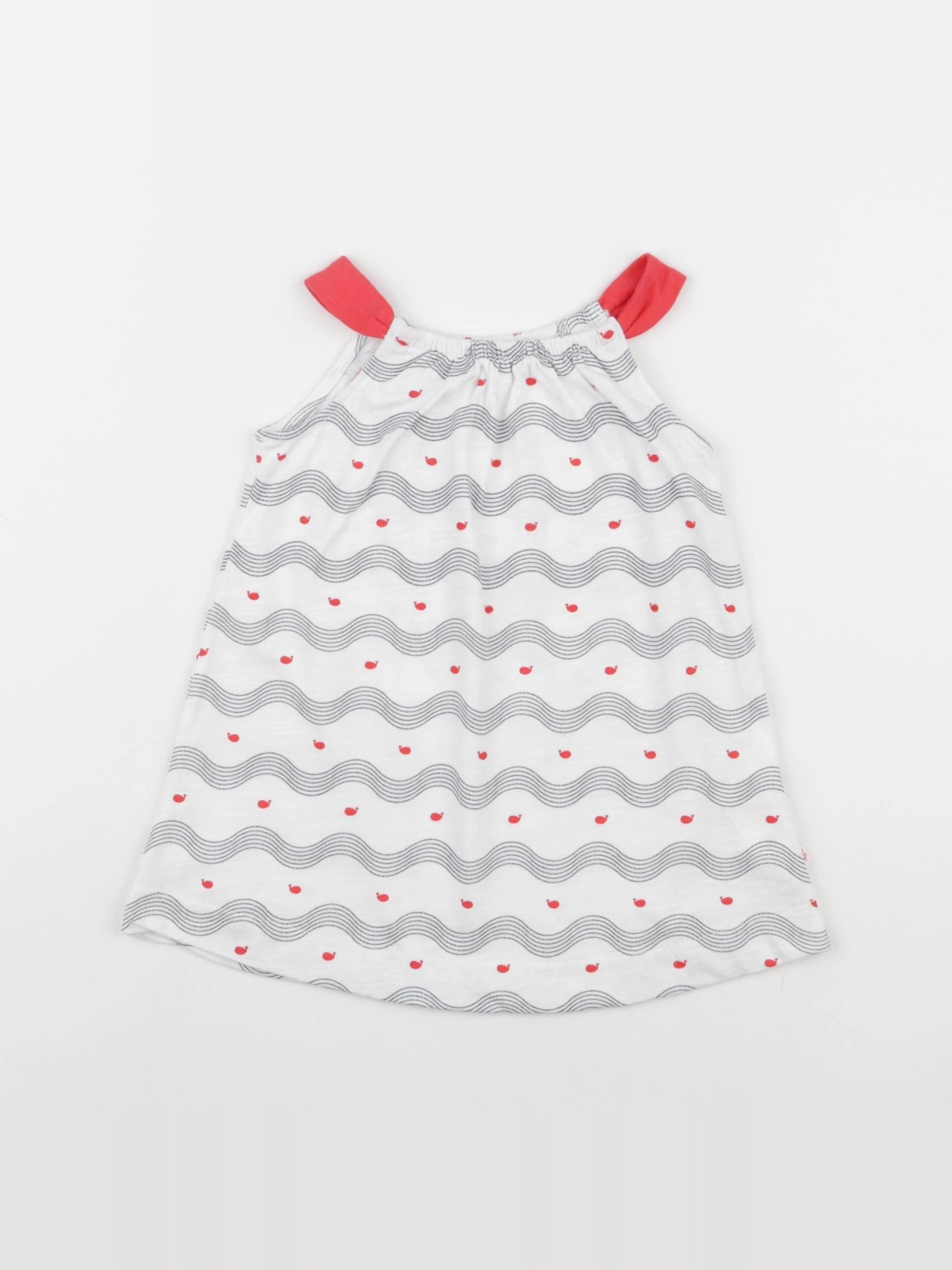 Obaïbi - robe blanc, bleu - 6 mois