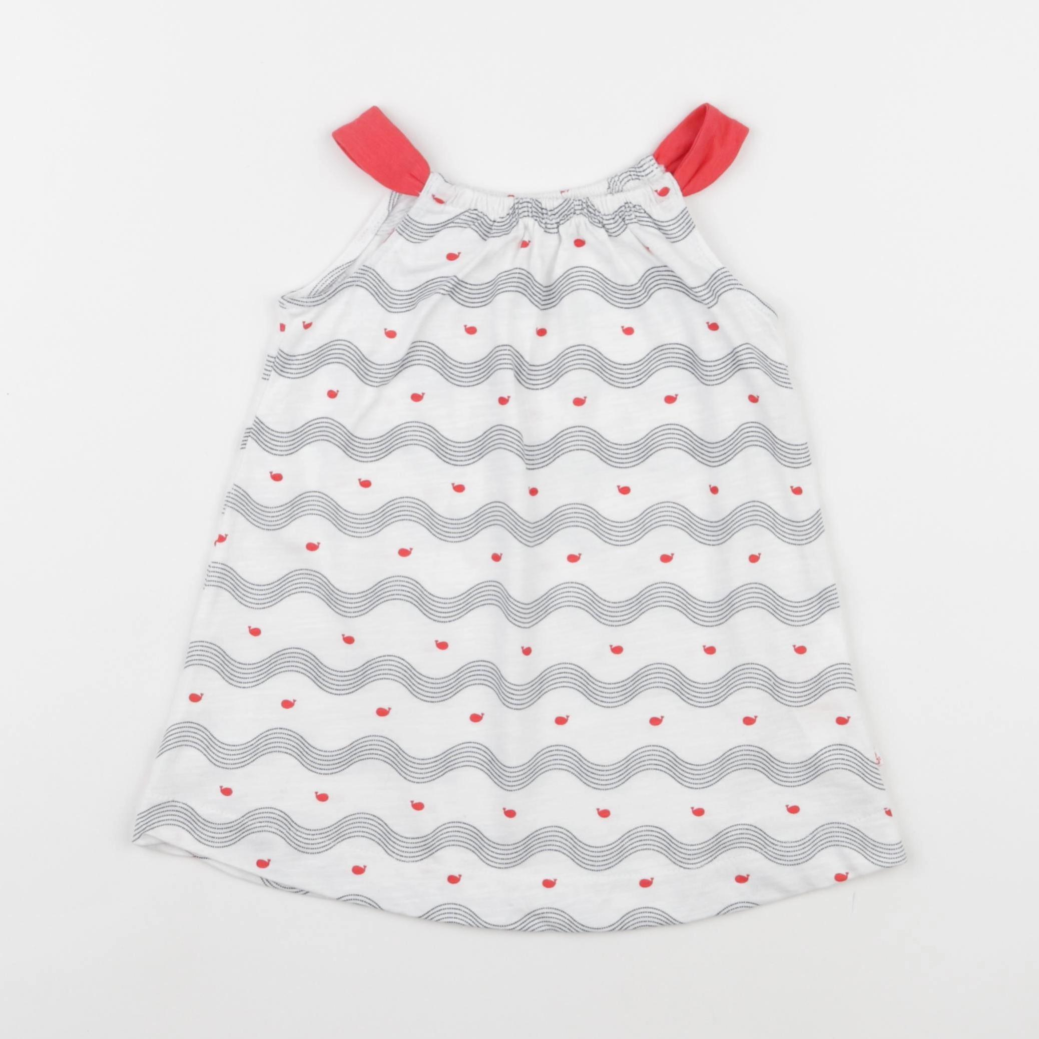 Obaïbi - robe blanc, bleu - 6 mois