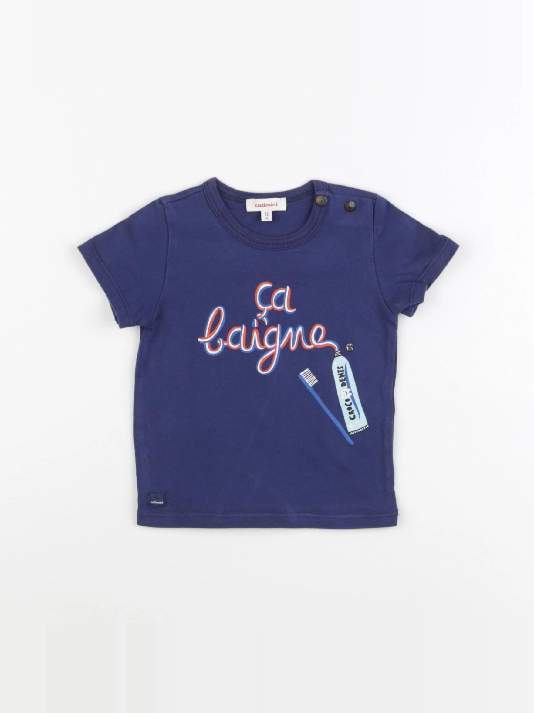 Catimini - tee-shirt bleu - 12 mois