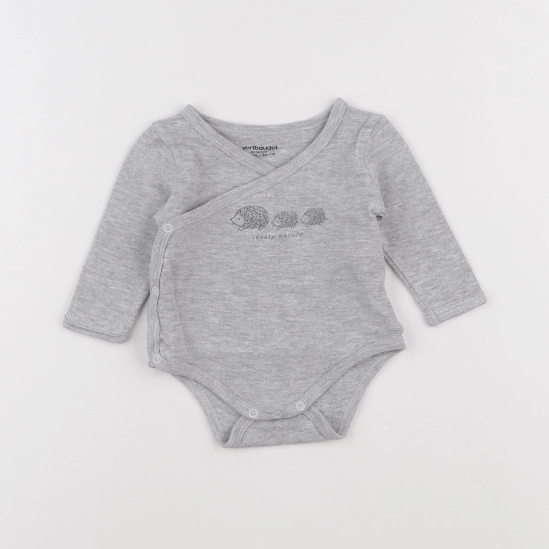Vertbaudet - body gris - 3 mois