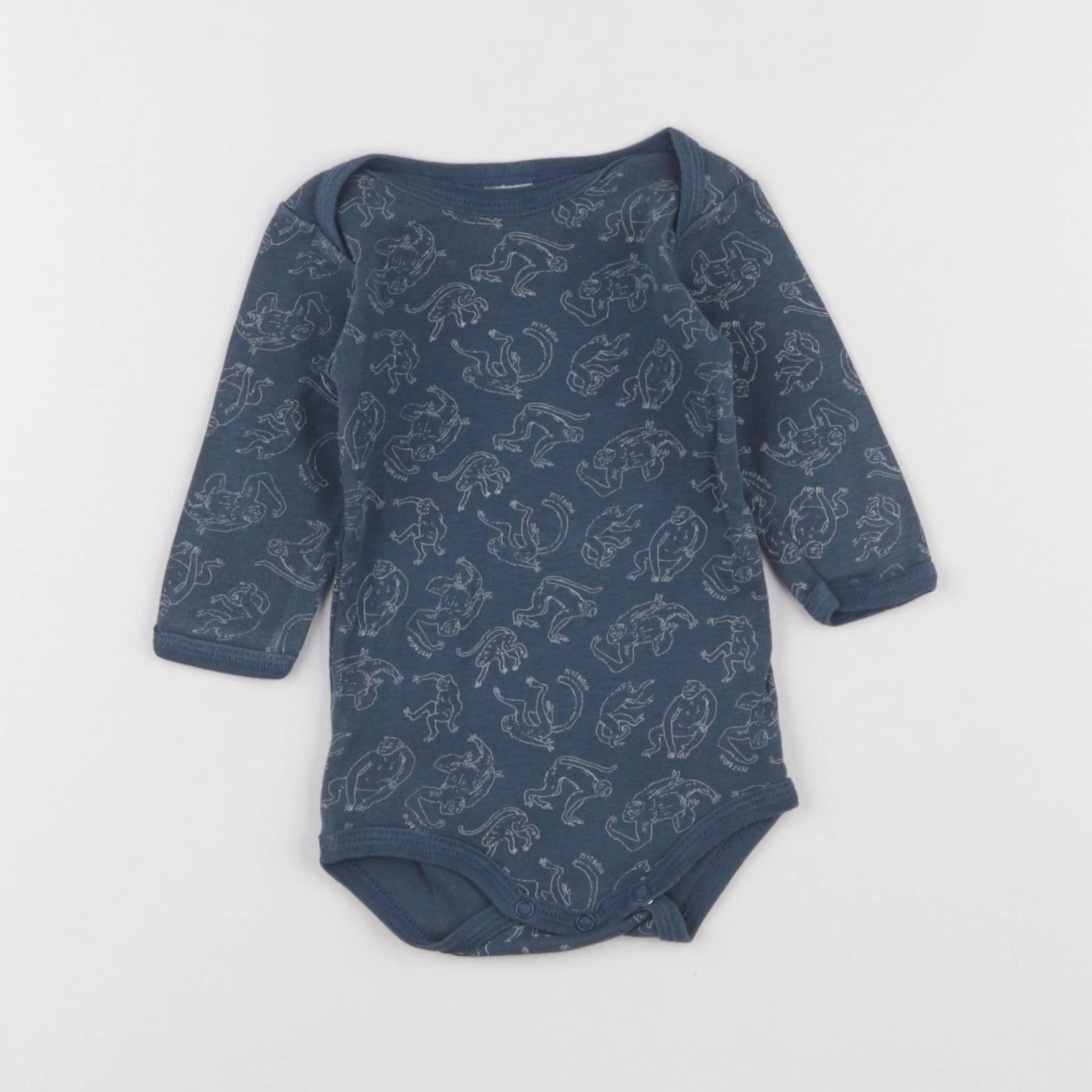 Petit Bateau - body bleu - 3 mois