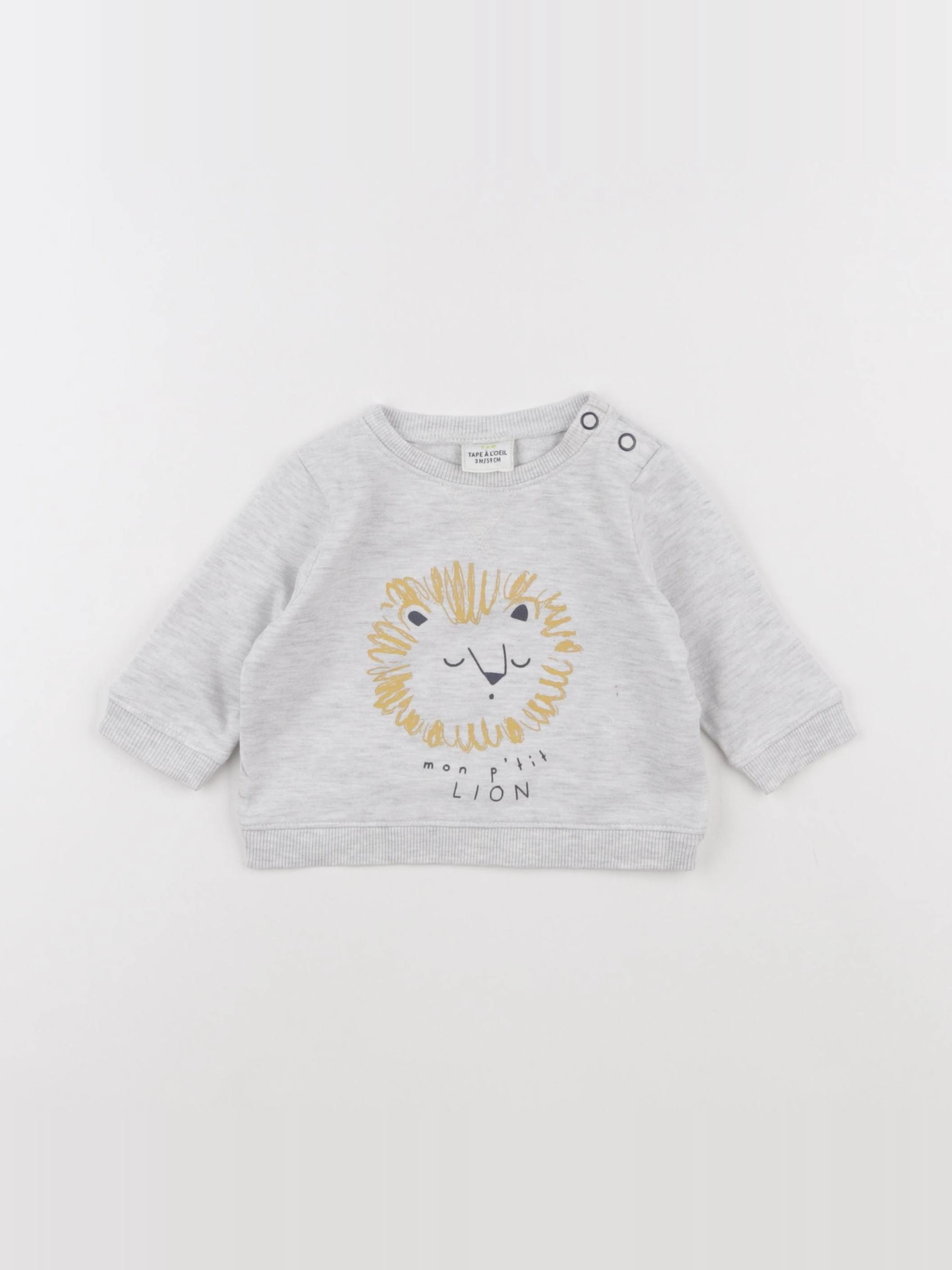 Tape à l'oeil - sweat gris - 3 mois