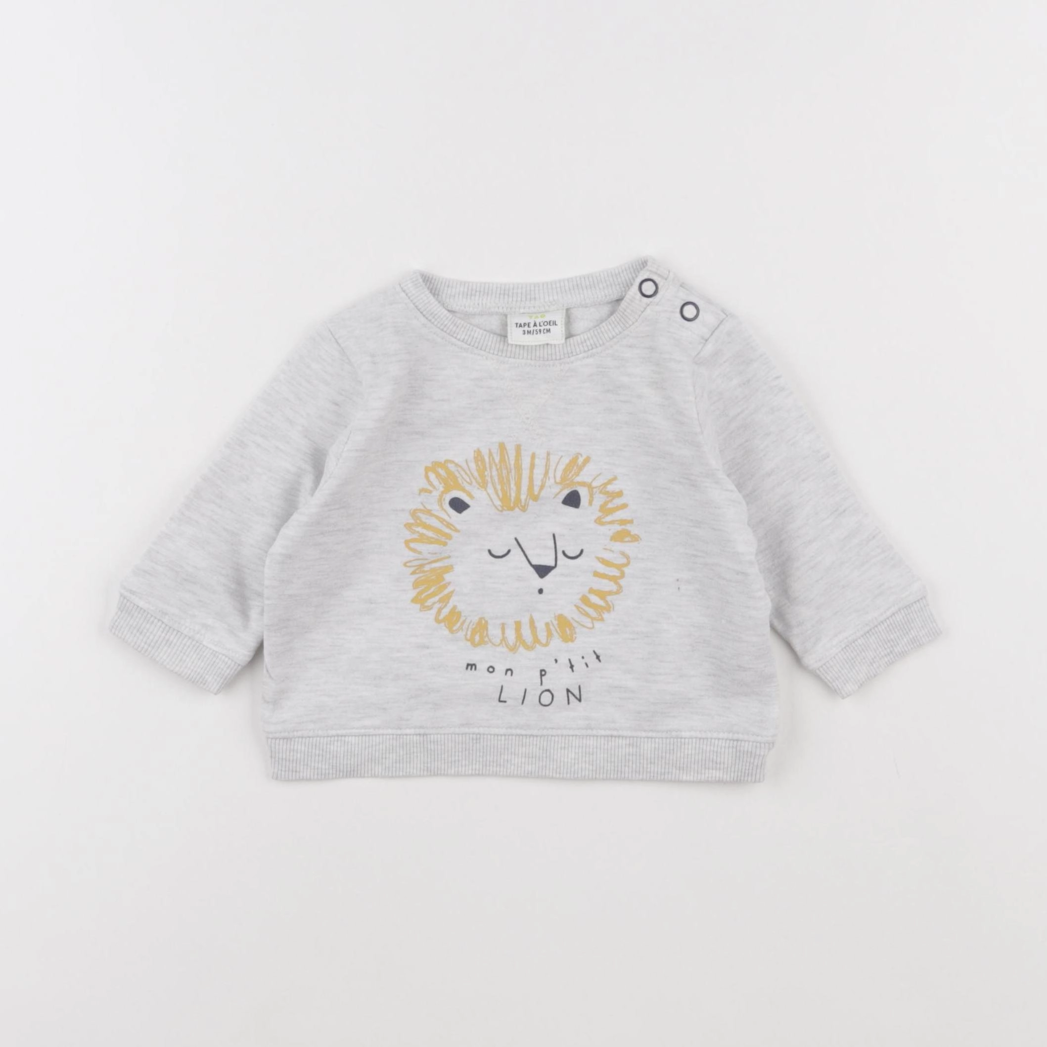 Tape à l'oeil - sweat gris - 3 mois