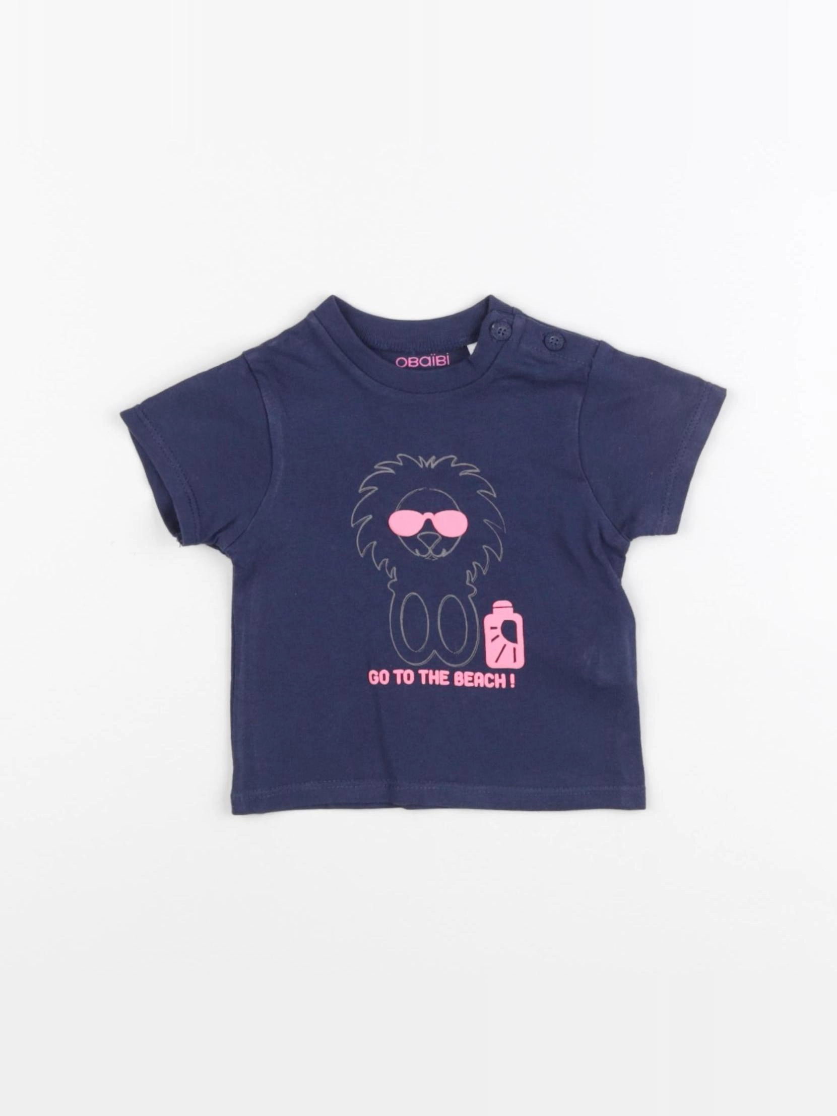 Obaïbi - tee-shirt bleu - 3 mois