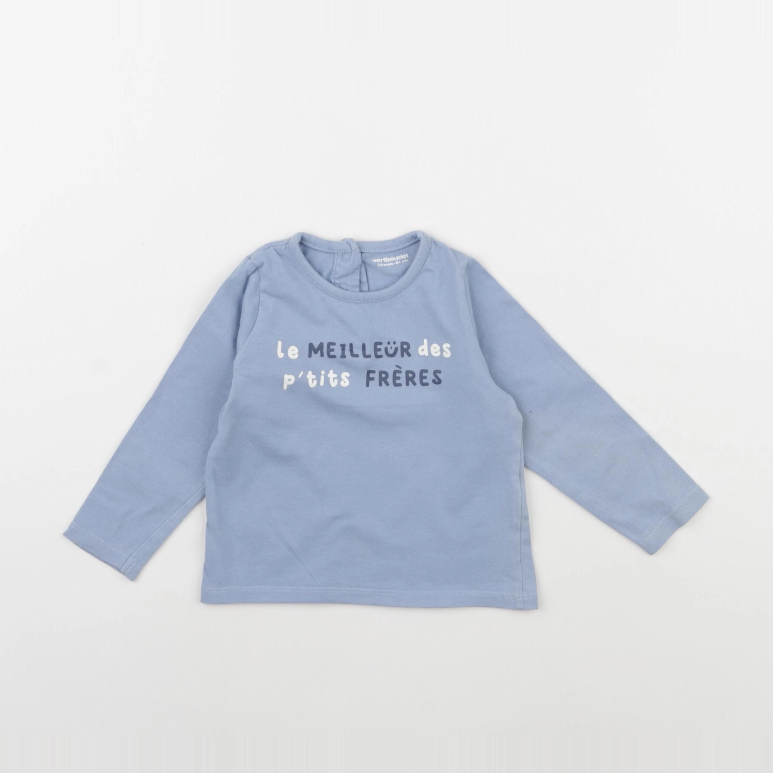Vertbaudet - tee-shirt bleu - 18 mois