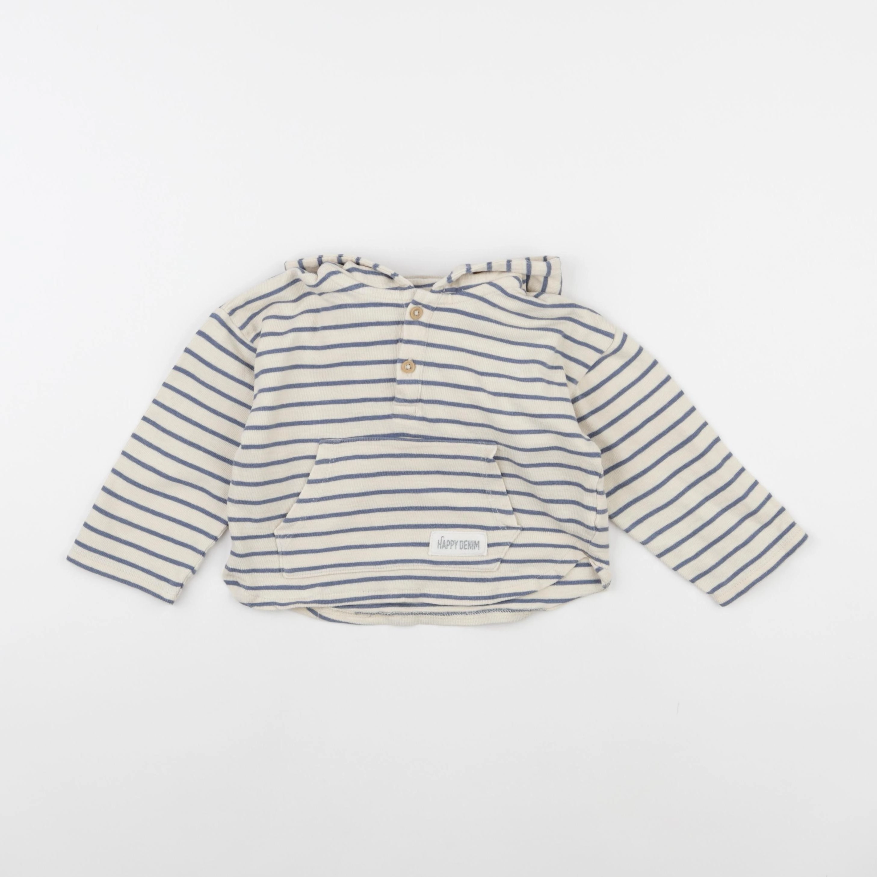 Vertbaudet - pull beige, bleu - 24 mois