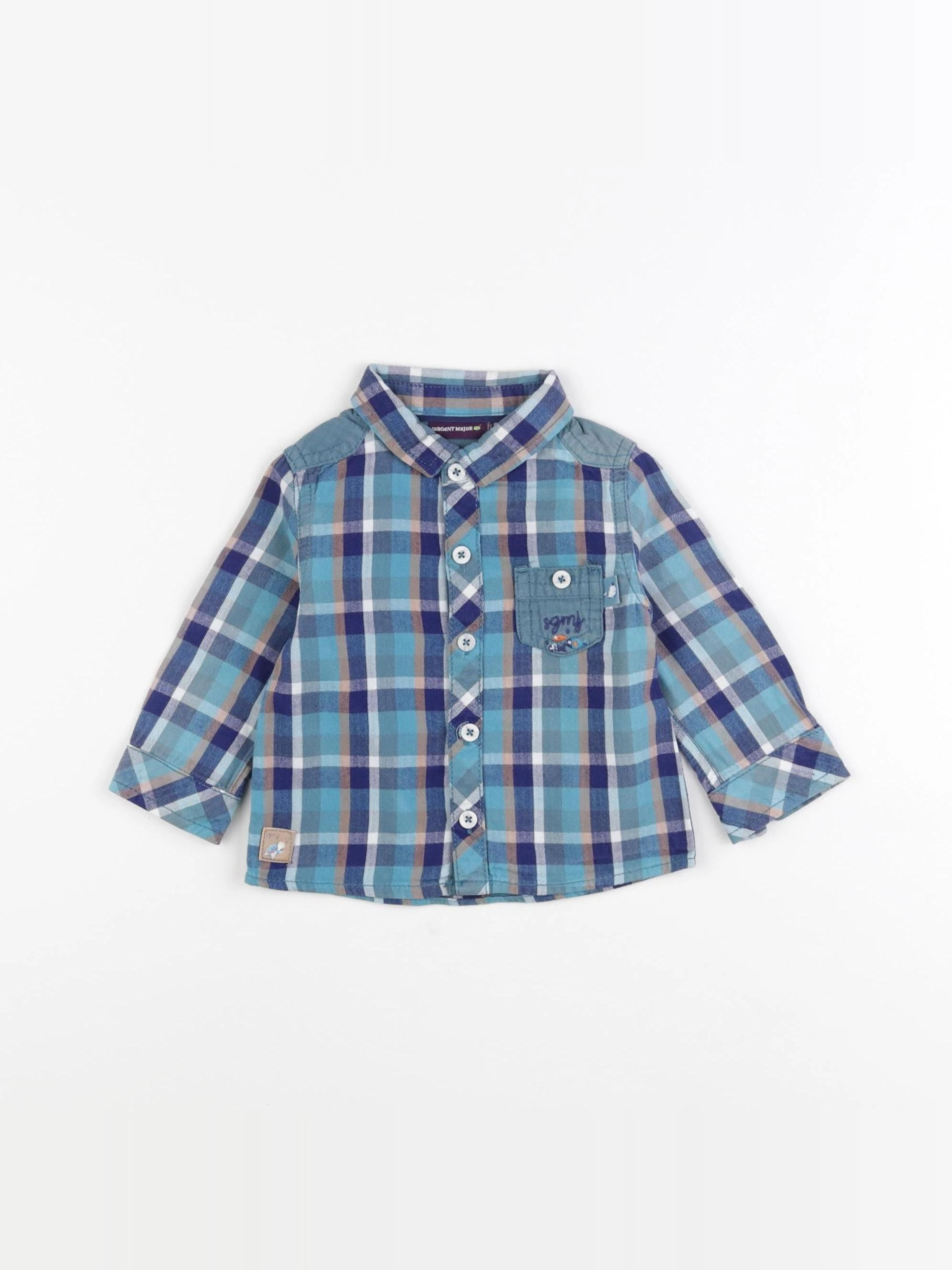 Sergent Major - chemise bleu - 6 mois