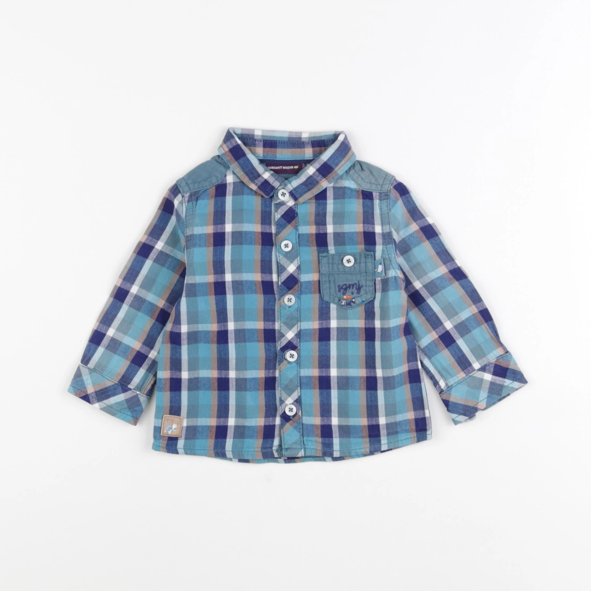 Sergent Major - chemise bleu - 6 mois