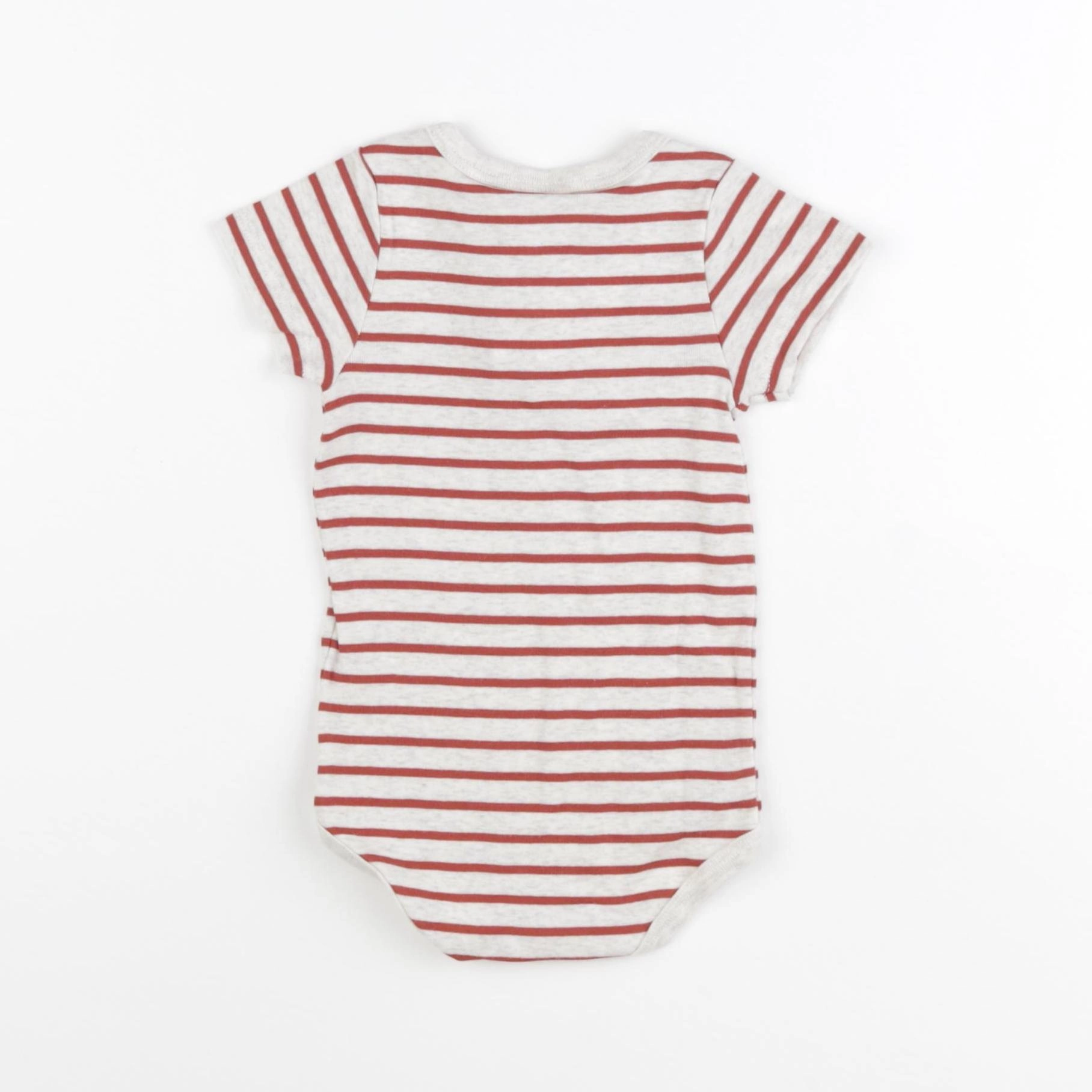 Petit Bateau - body beige, rouge - 6 mois