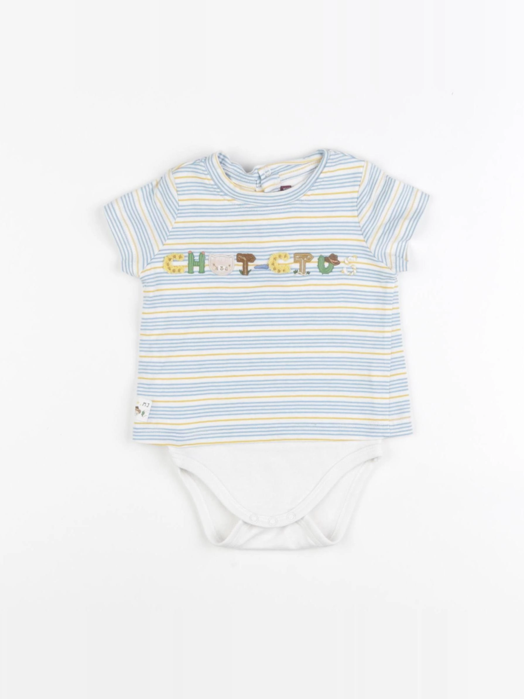 Sergent Major - body tee-shirt blanc, bleu - 6 mois
