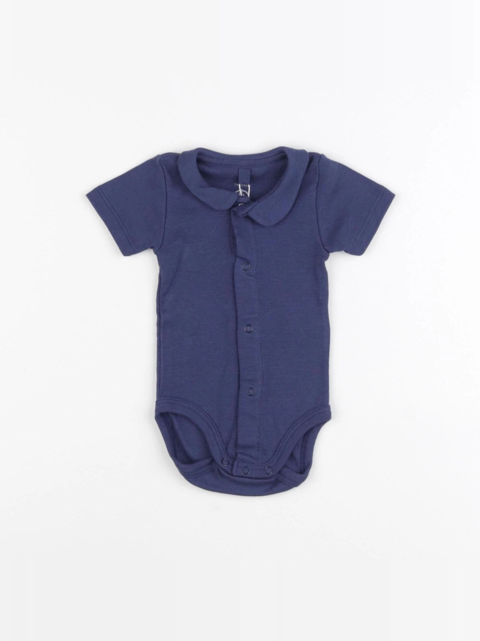Petit Bateau - body à col bleu - 1 mois