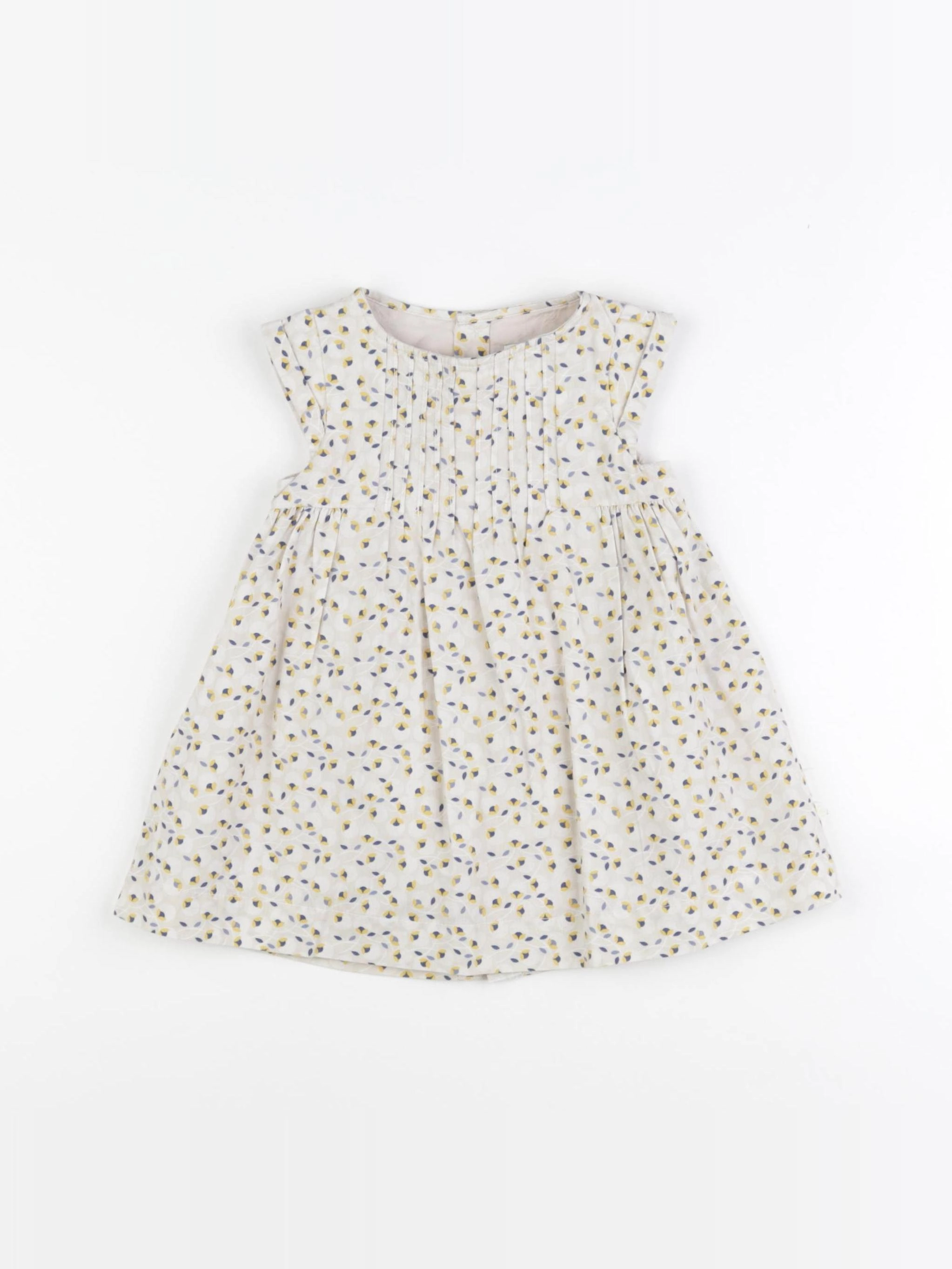 Obaïbi - robe beige, bleu - 6 mois