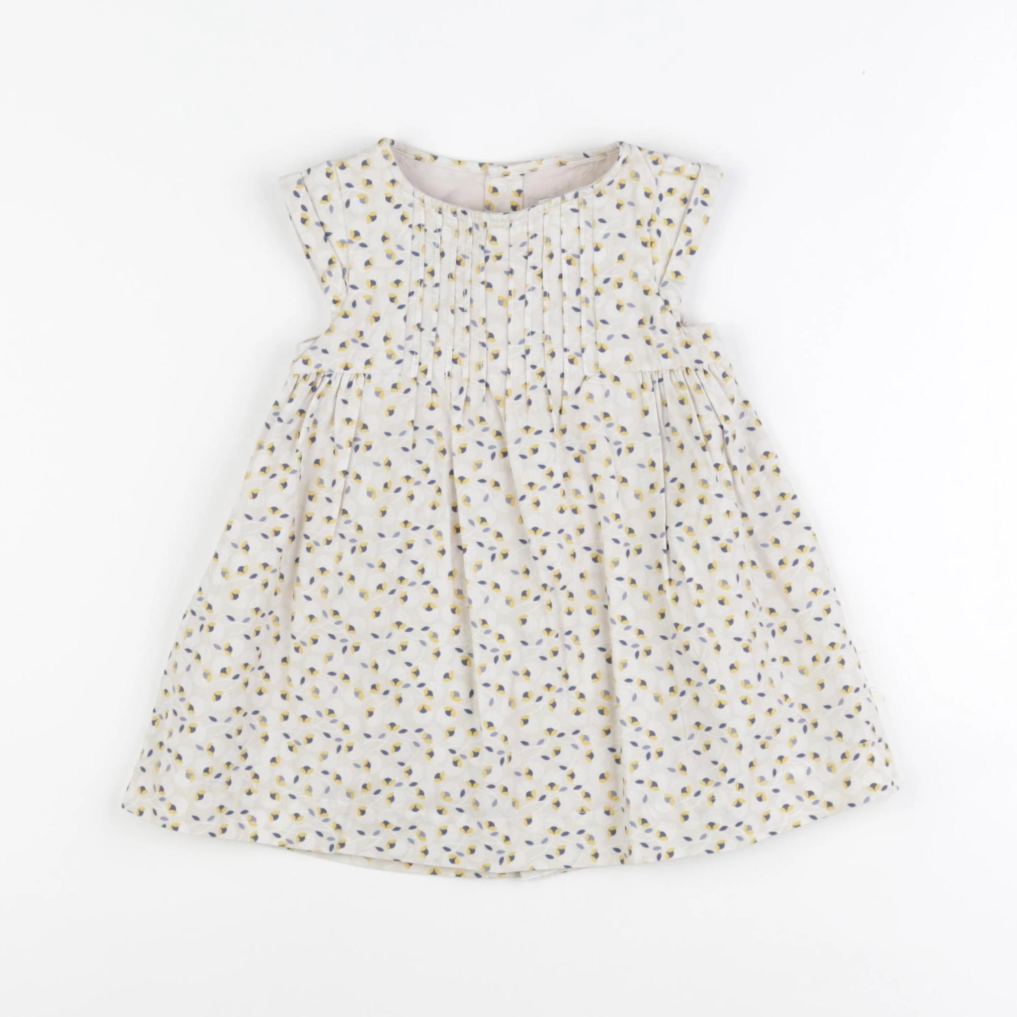 Obaïbi - robe beige, bleu - 6 mois