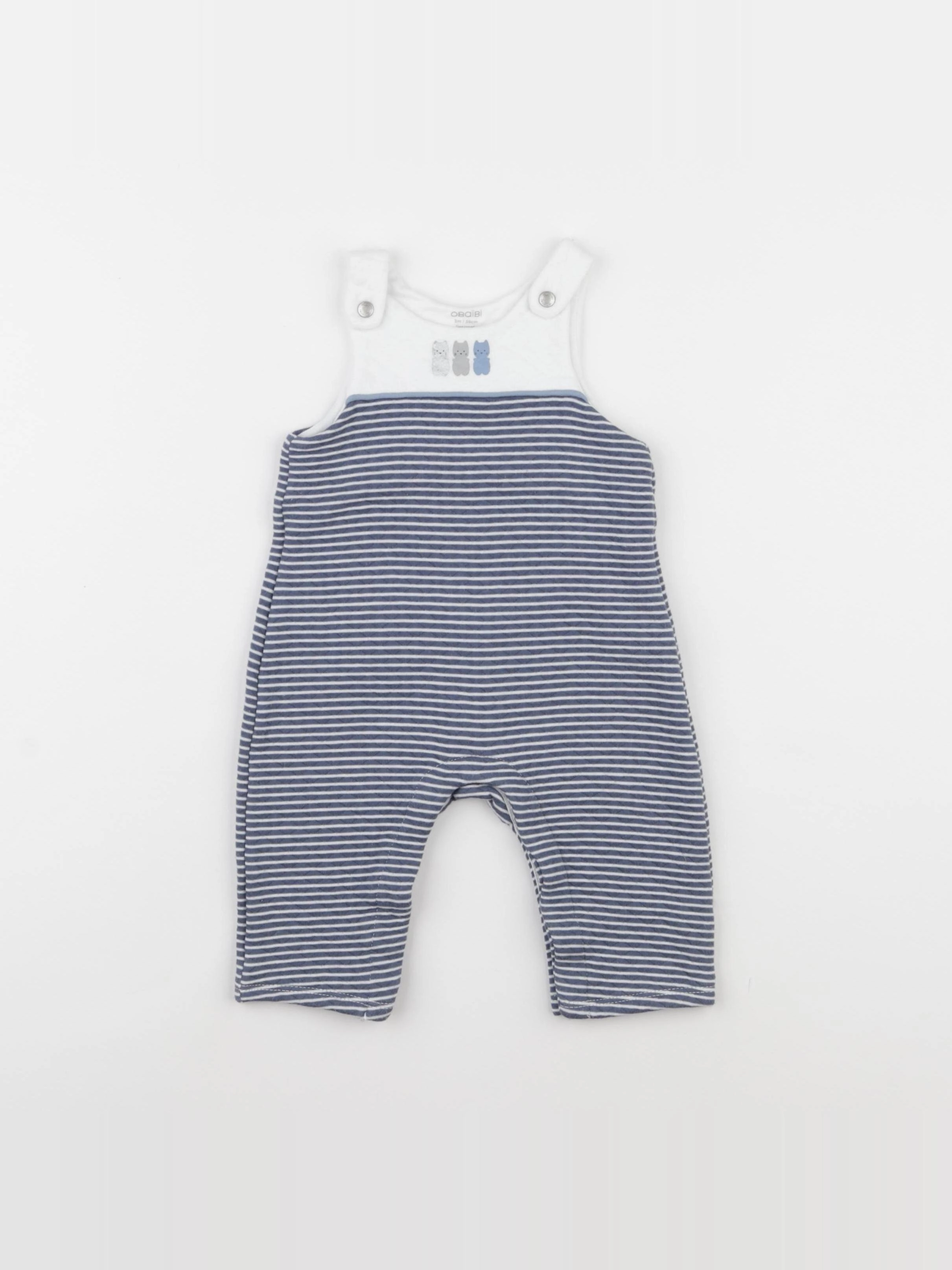 Obaïbi - combinaison blanc, bleu - 3 mois
