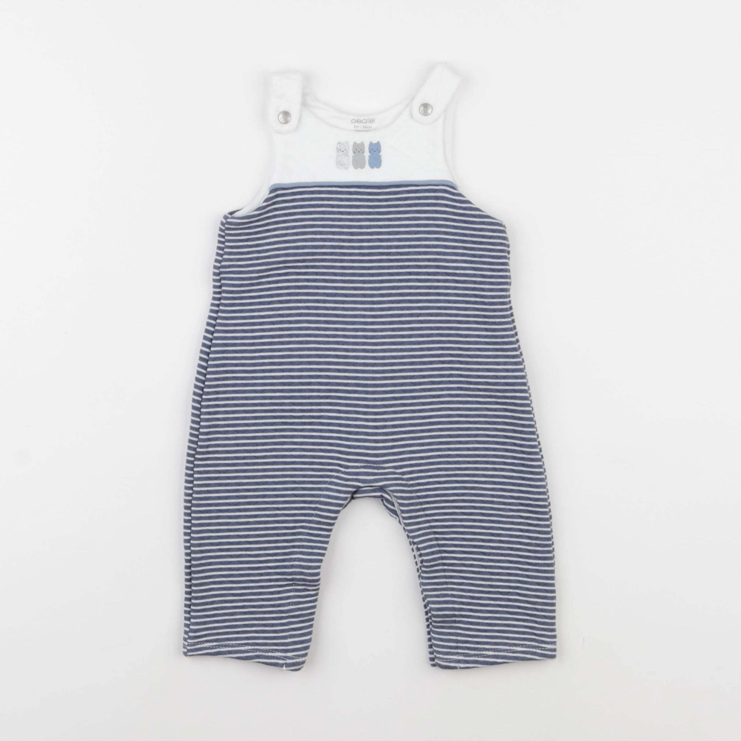 Obaïbi - combinaison blanc, bleu - 3 mois
