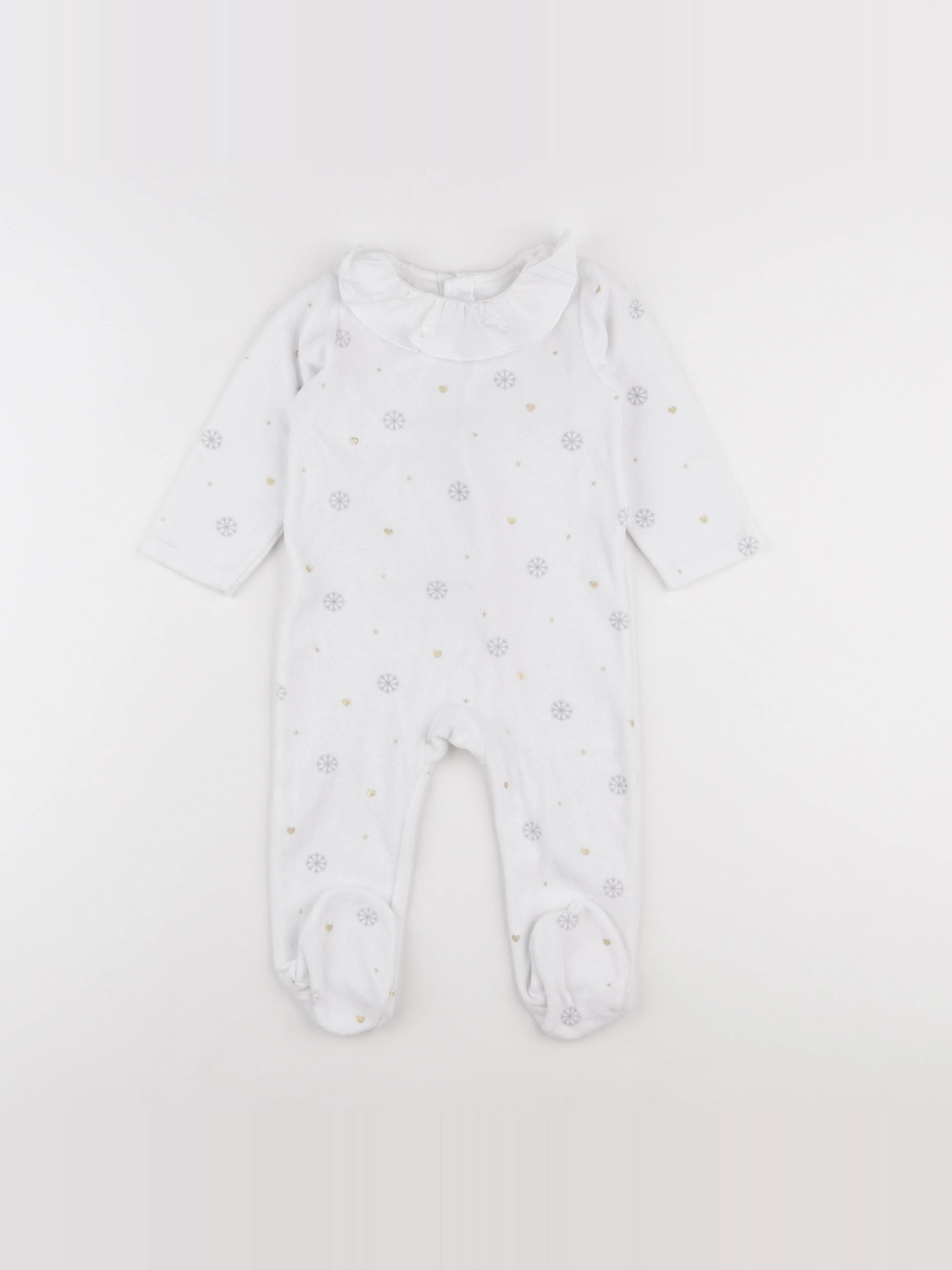 Jacadi - pyjama velours blanc, or - 18 mois
