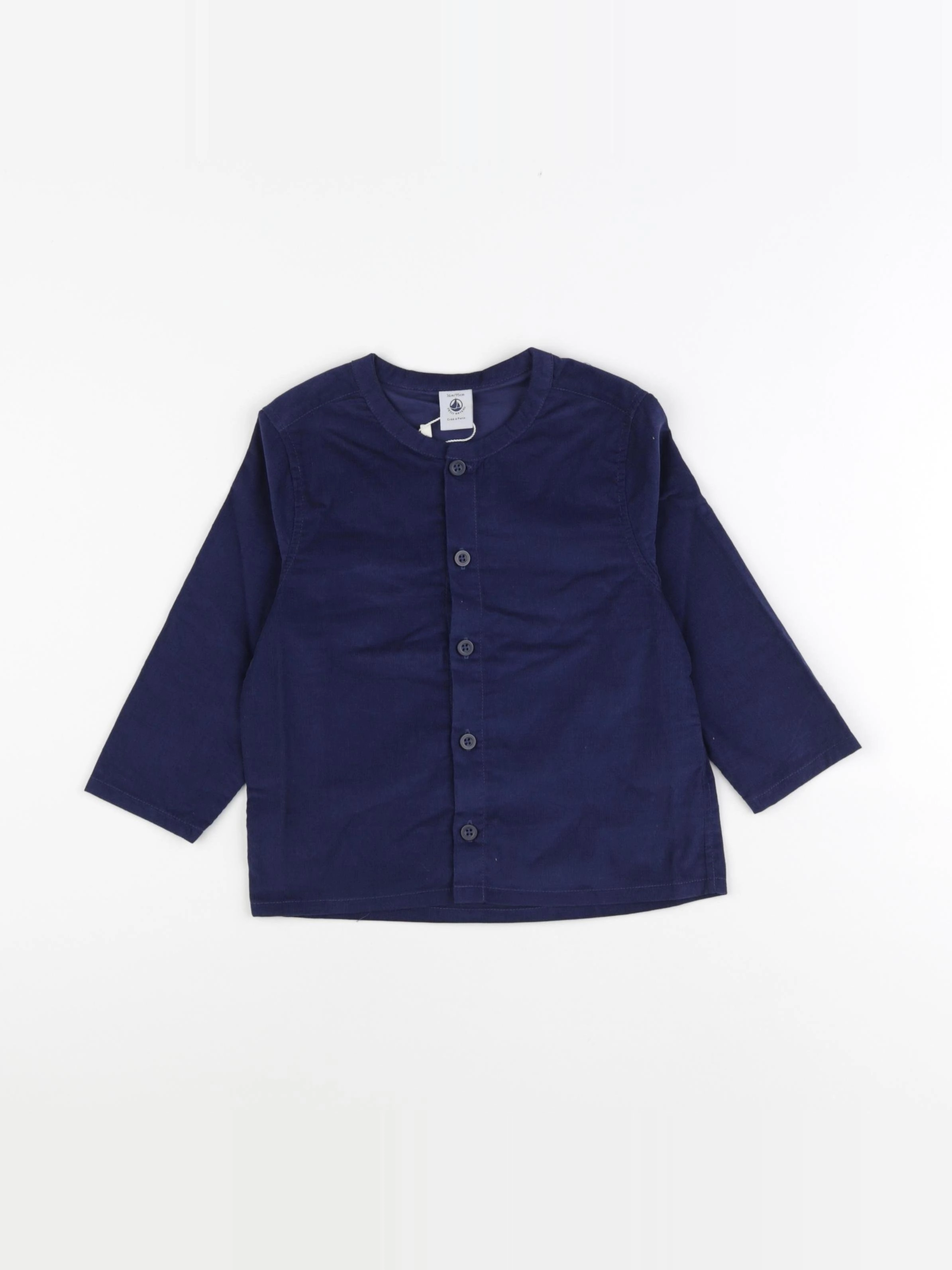 Petit Bateau - chemise bleu - 36 mois