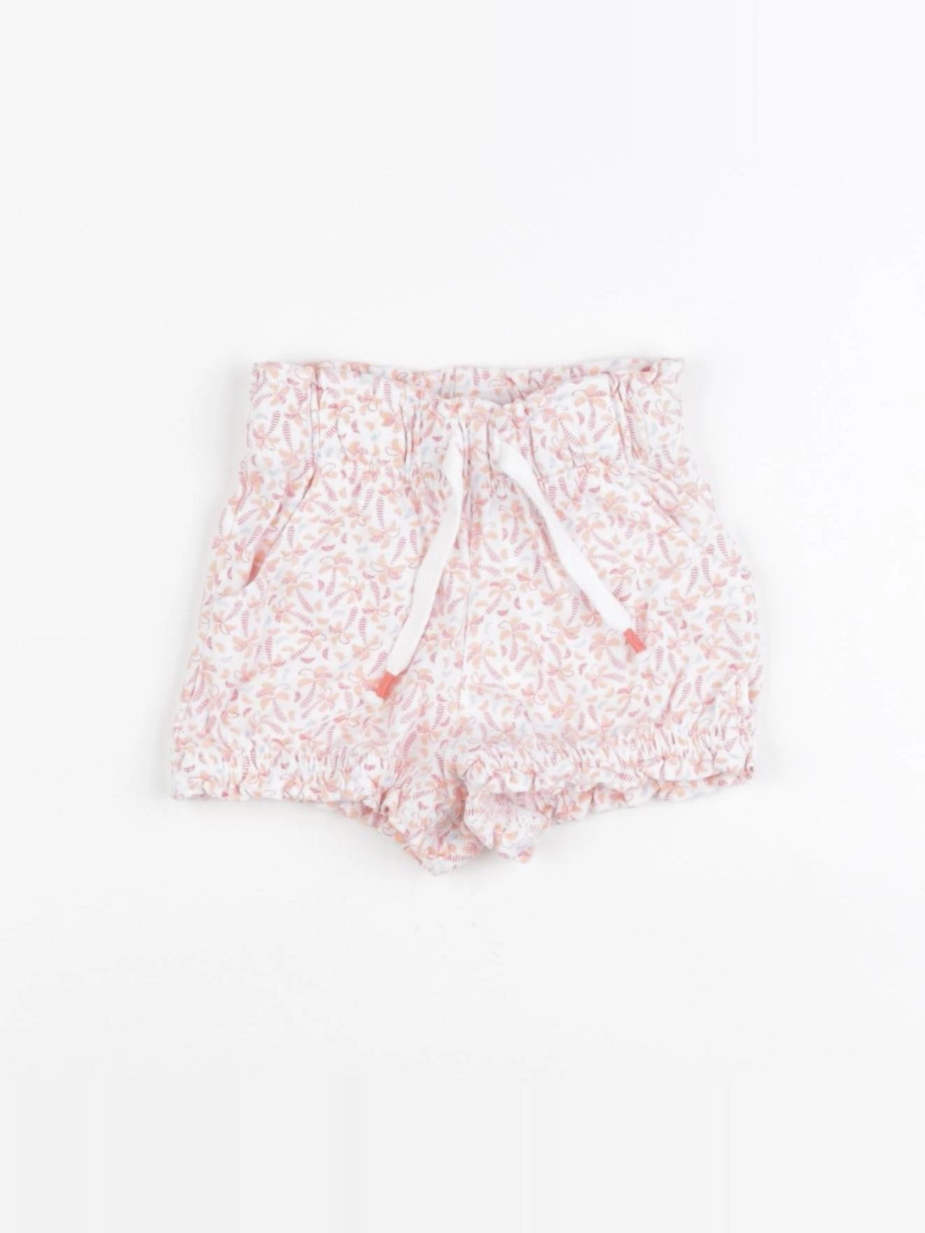 Obaïbi - short blanc, orange - 3 mois