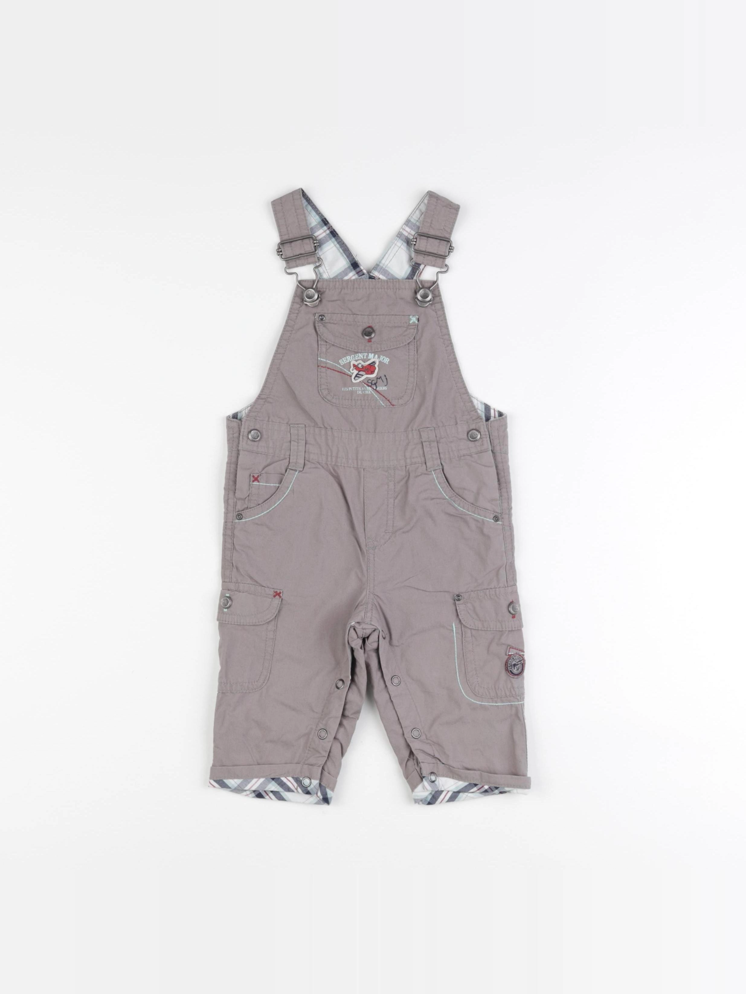 Sergent Major - salopette gris - 6 mois