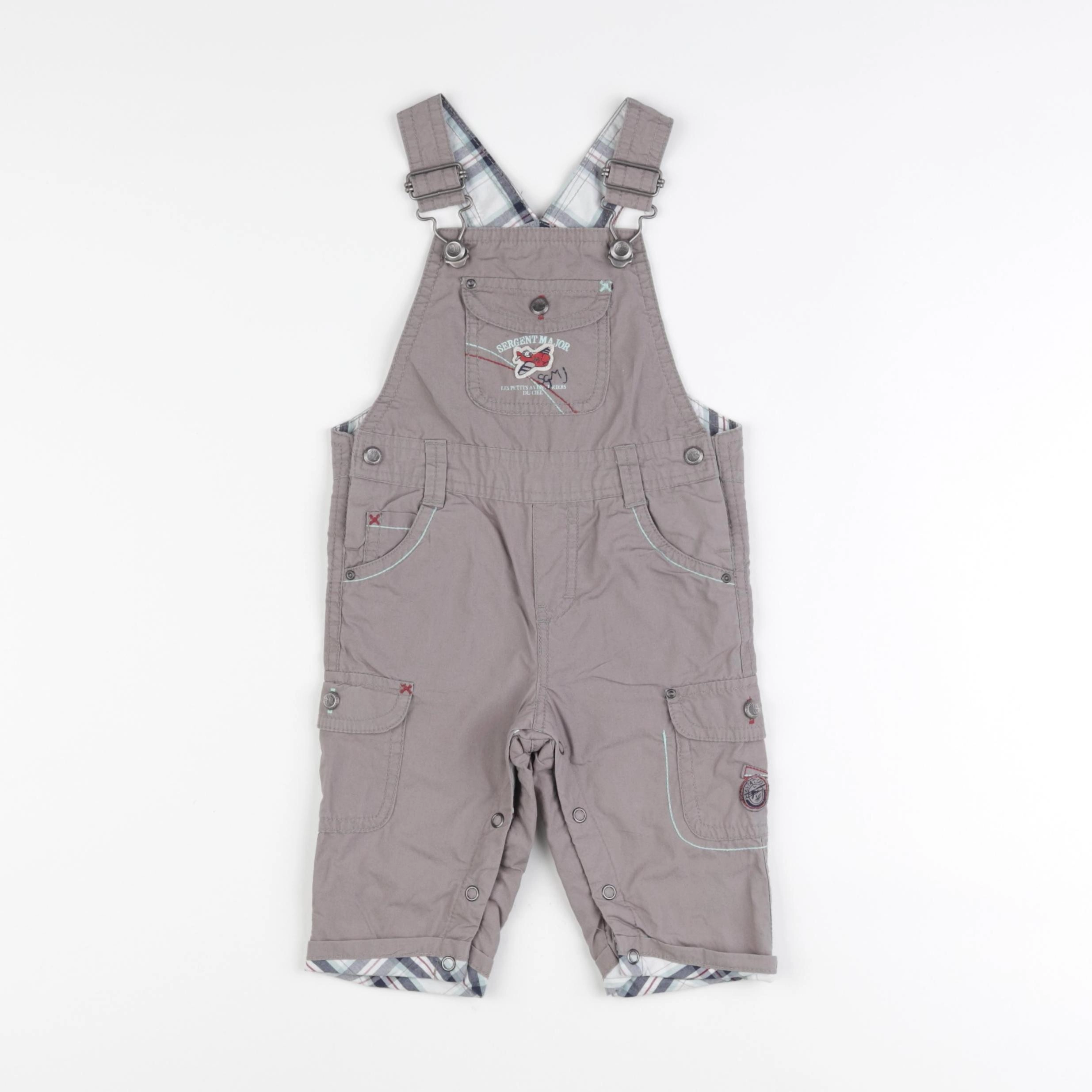 Sergent Major - salopette gris - 6 mois