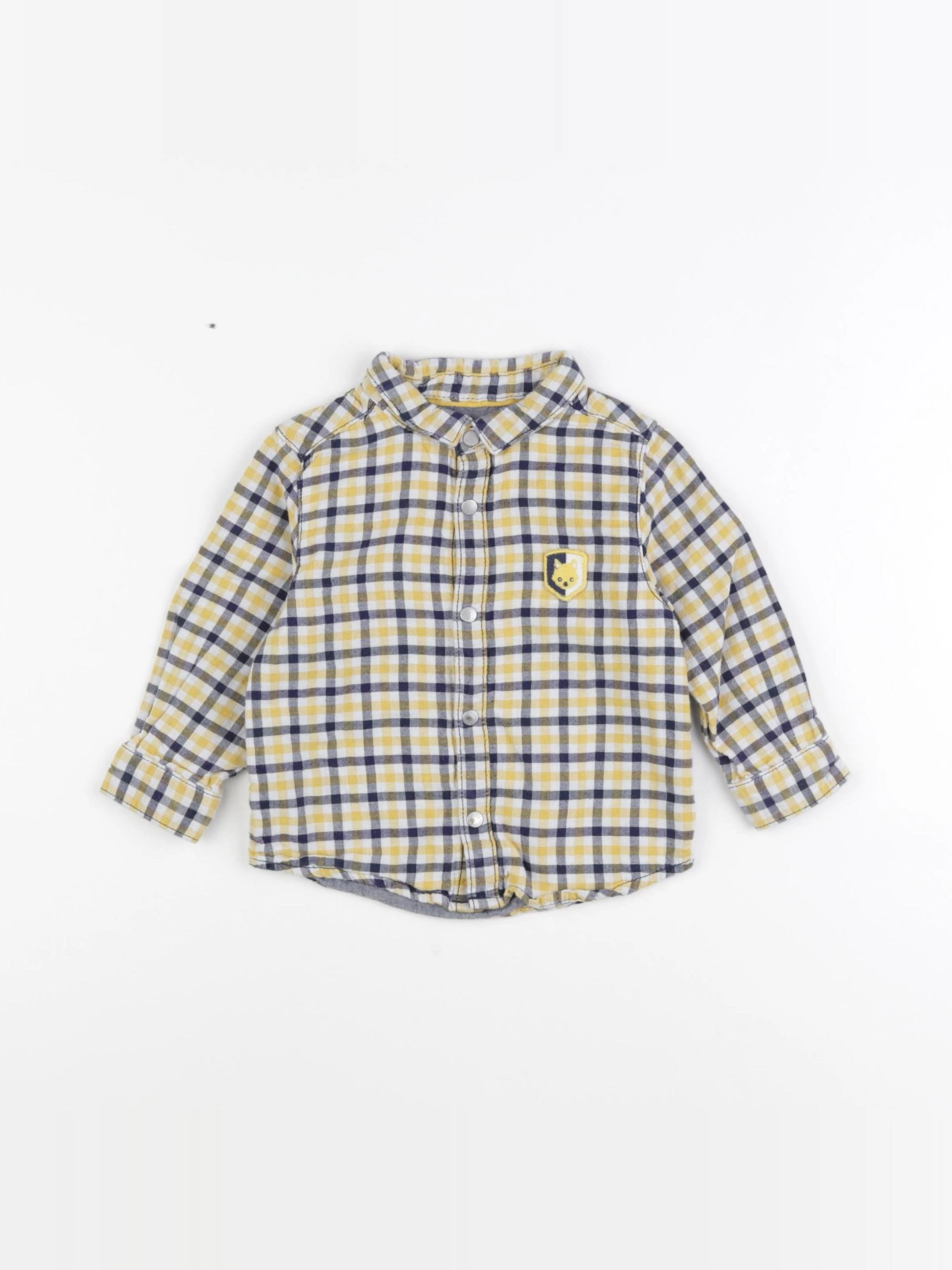 Obaïbi - chemise bleu, jaune - 12 mois