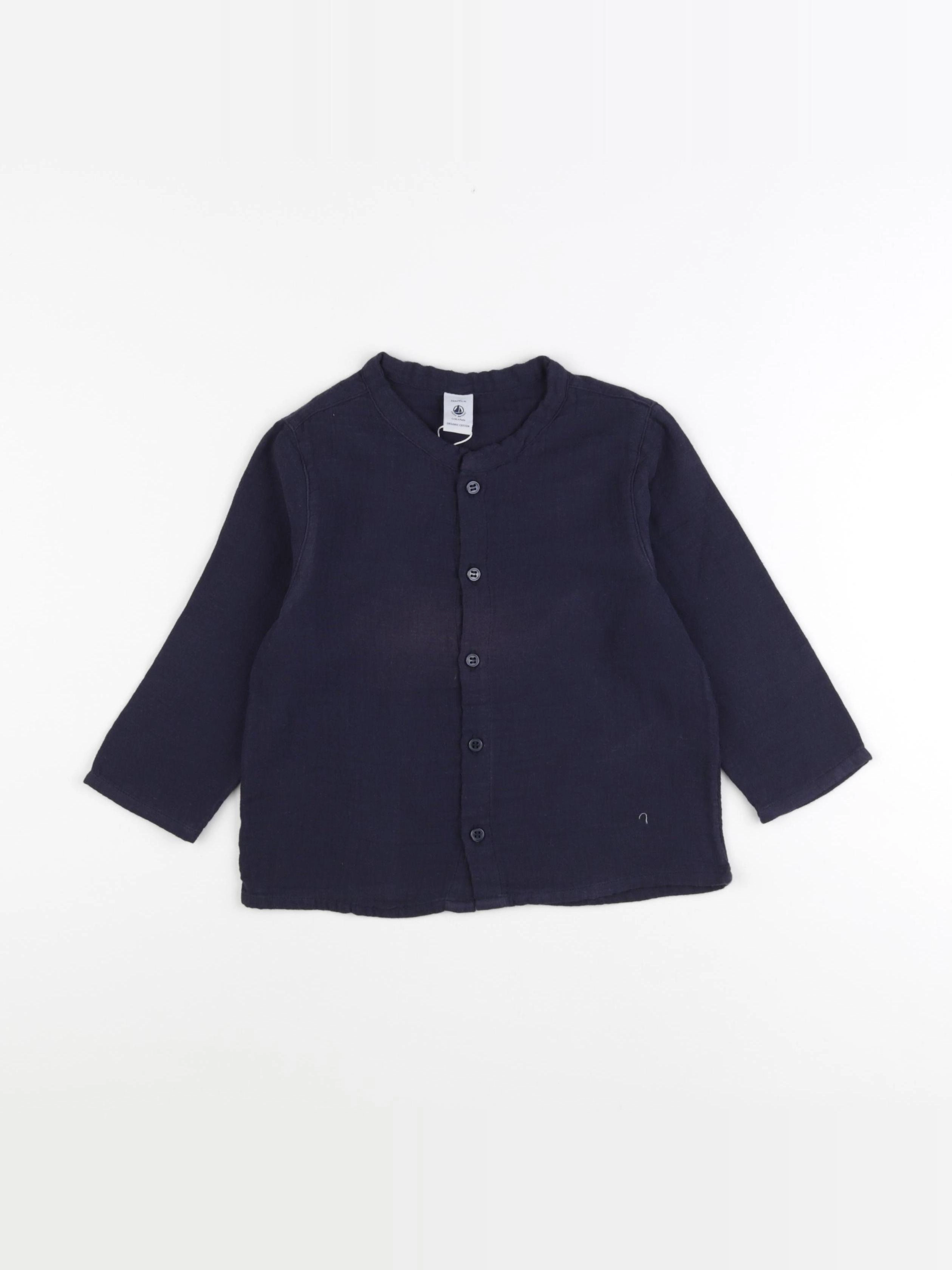 Petit Bateau - chemise bleu - 36 mois