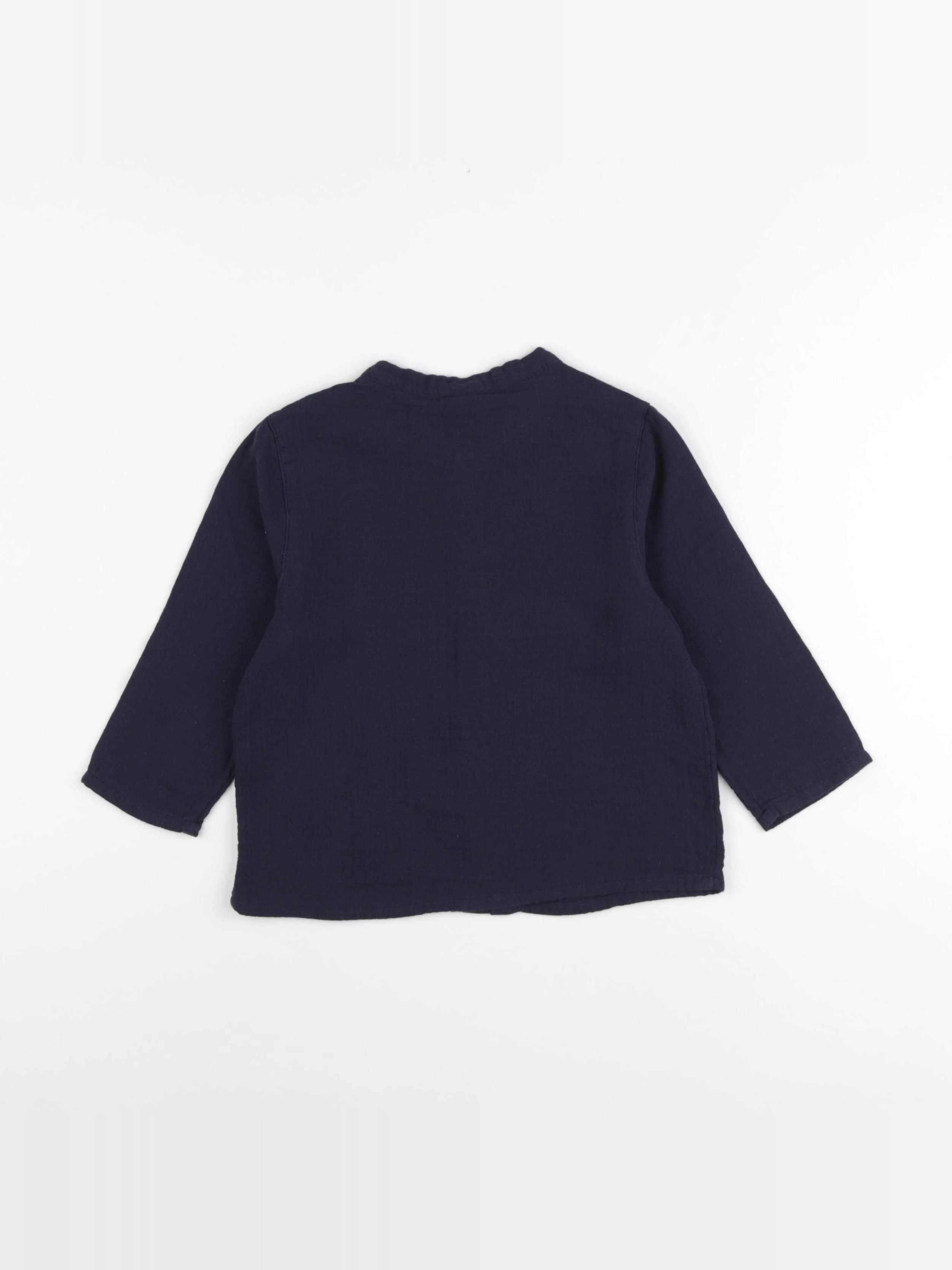 Petit Bateau - chemise bleu - 18 mois