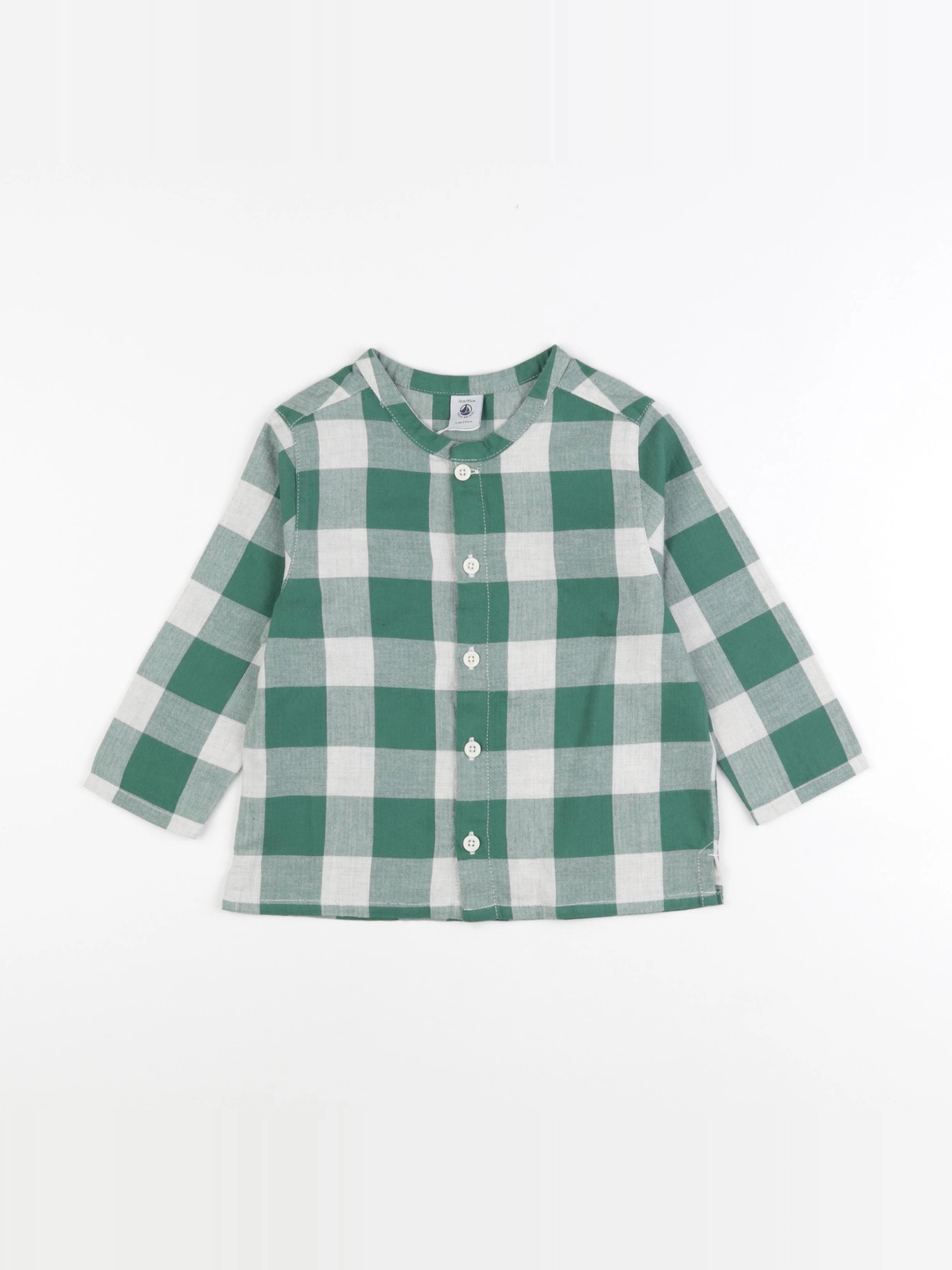 Petit Bateau - chemise blanc, vert - 36 mois