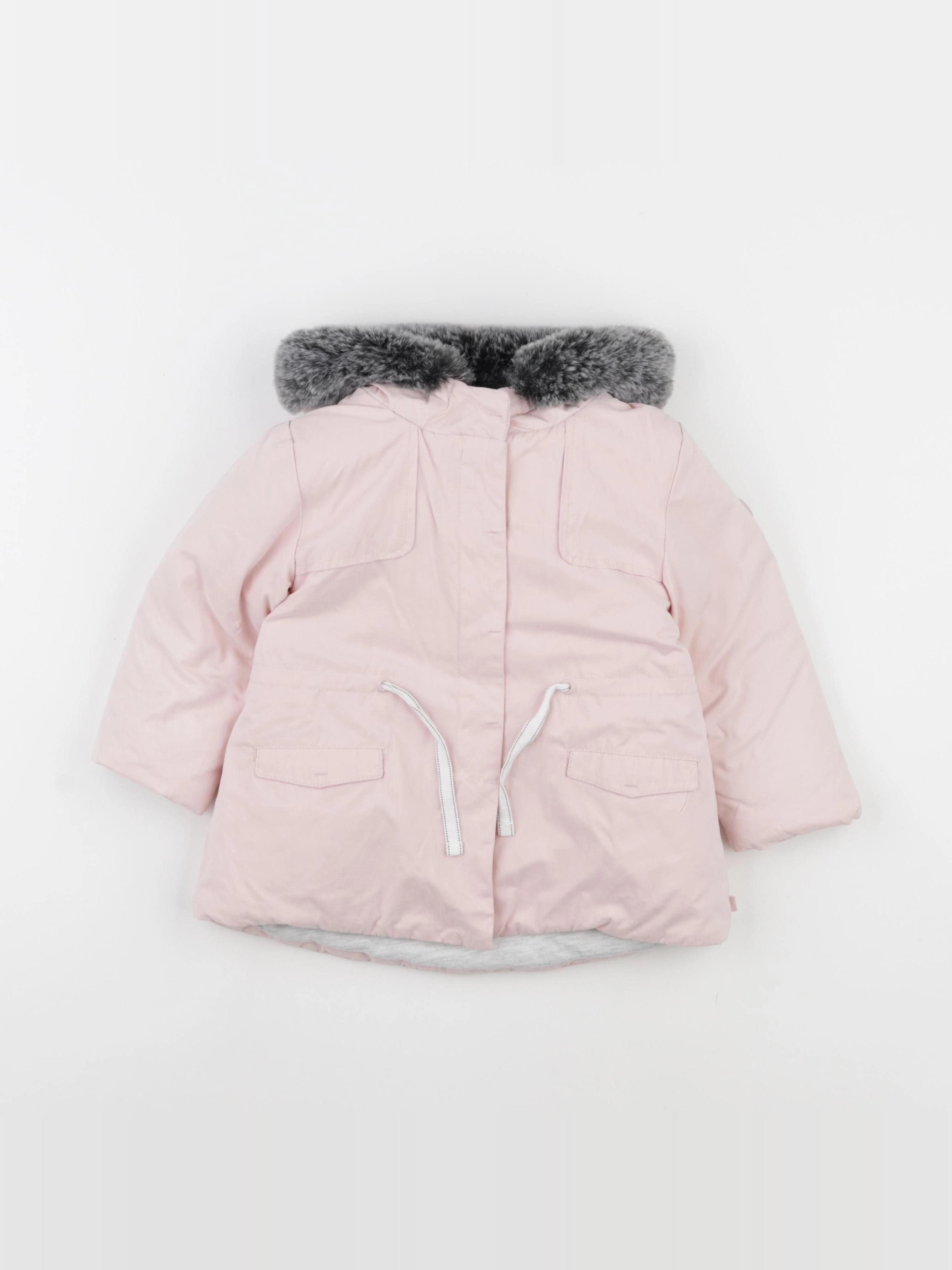 Obaïbi - manteau doublure amovible rose - 18 mois