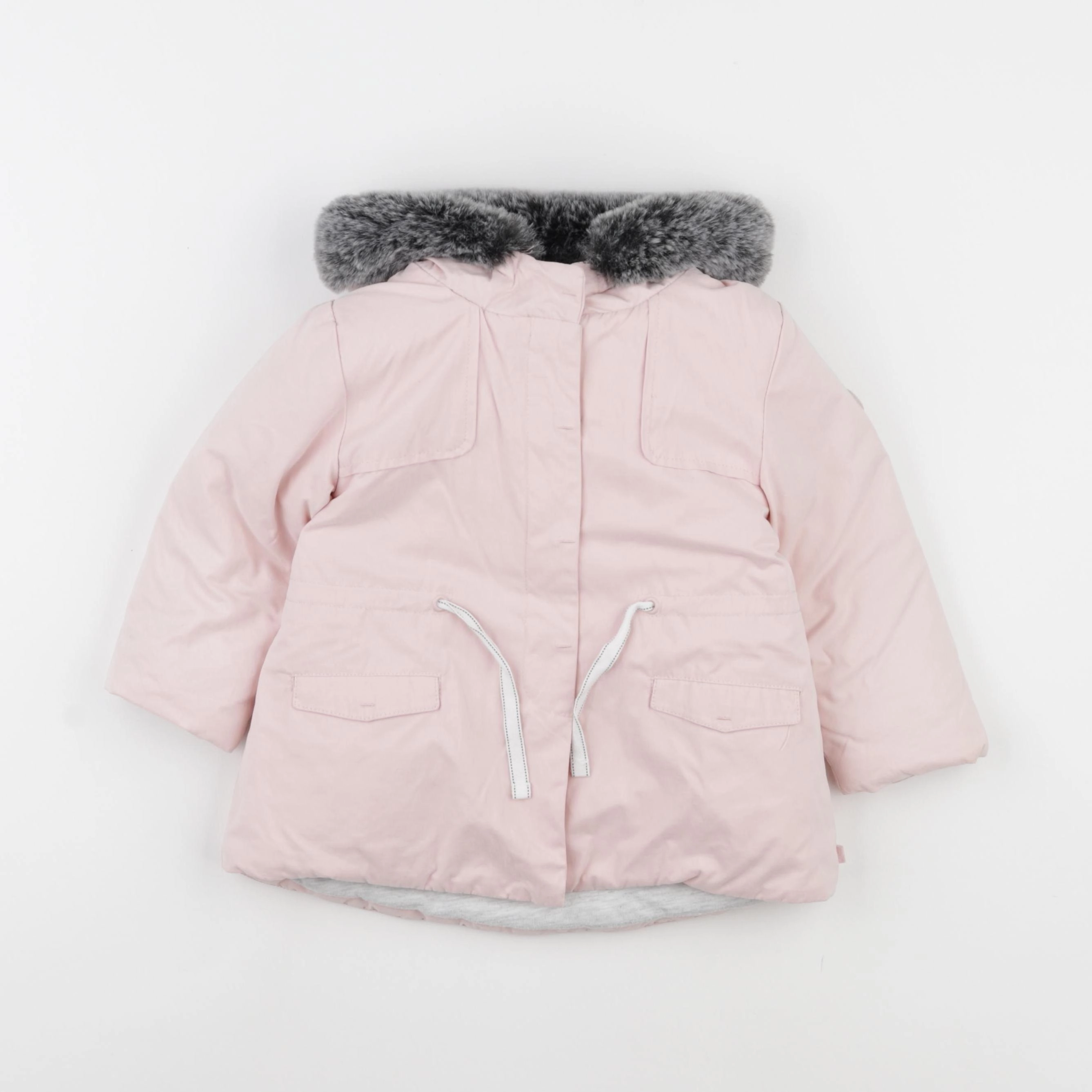 Obaïbi - manteau doublure amovible rose - 18 mois