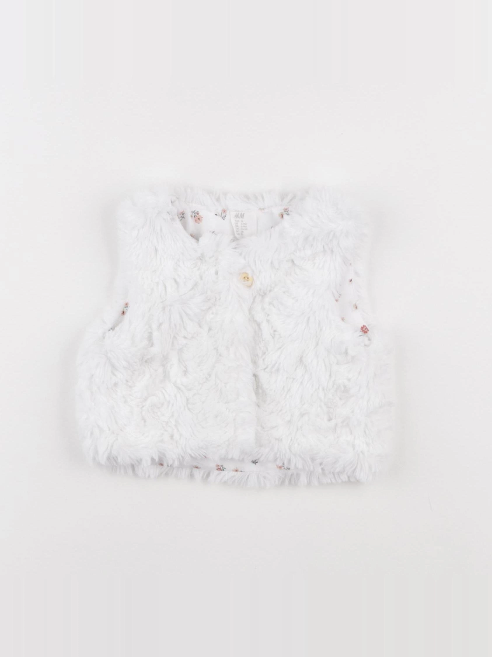 H&M - gilet blanc - 6/9 mois