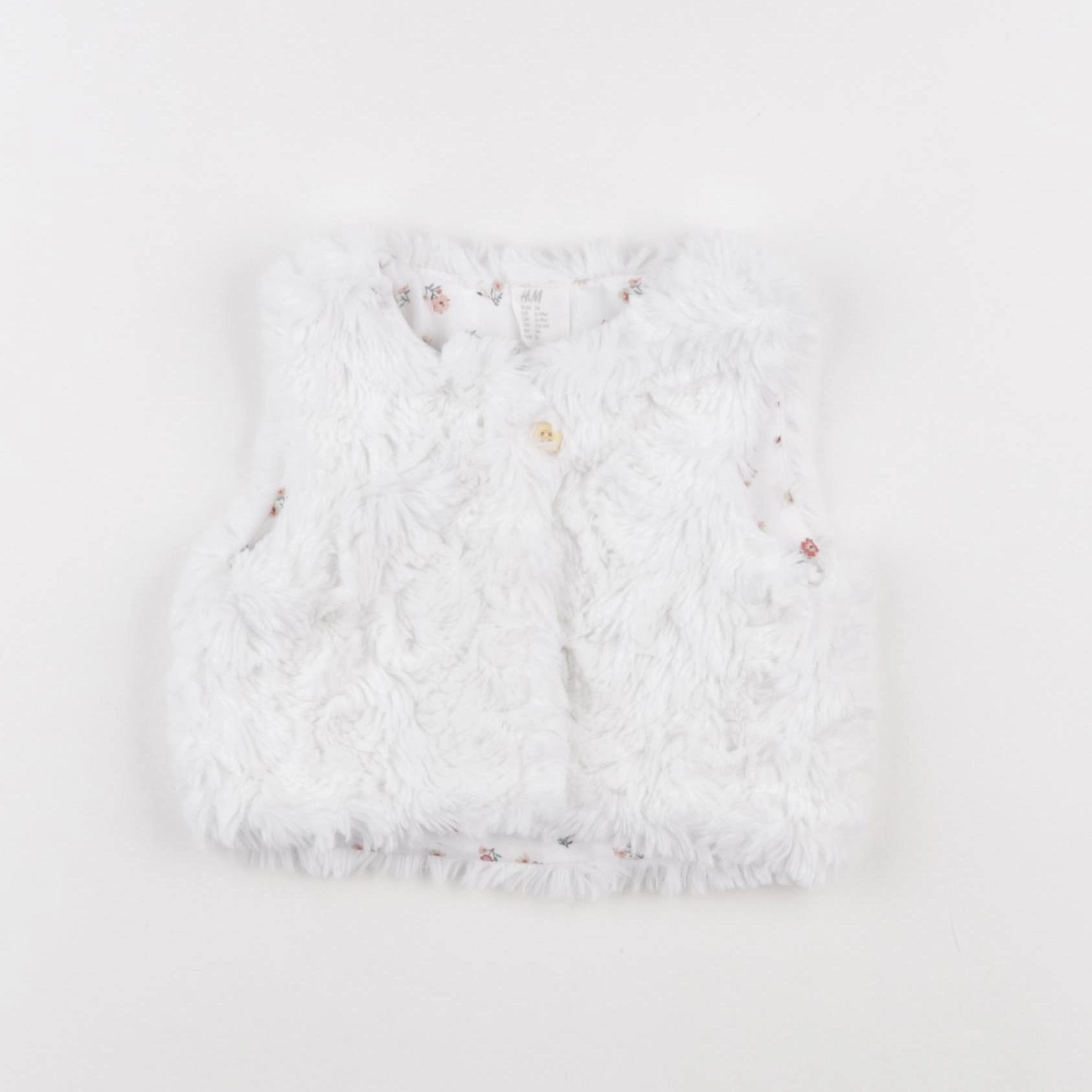 H&M - gilet blanc - 6/9 mois