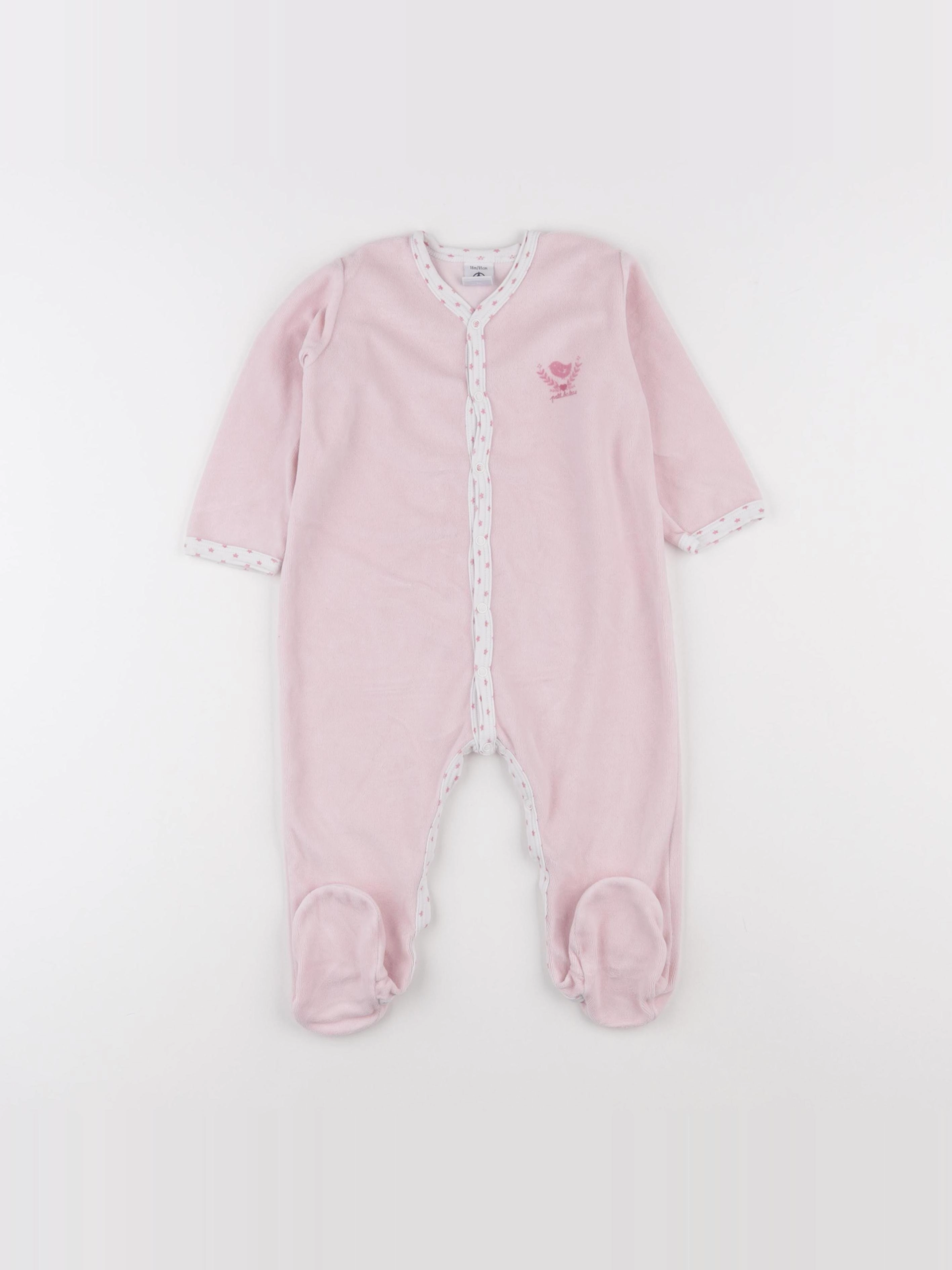 Petit Bateau - pyjama velours rose - 18 mois