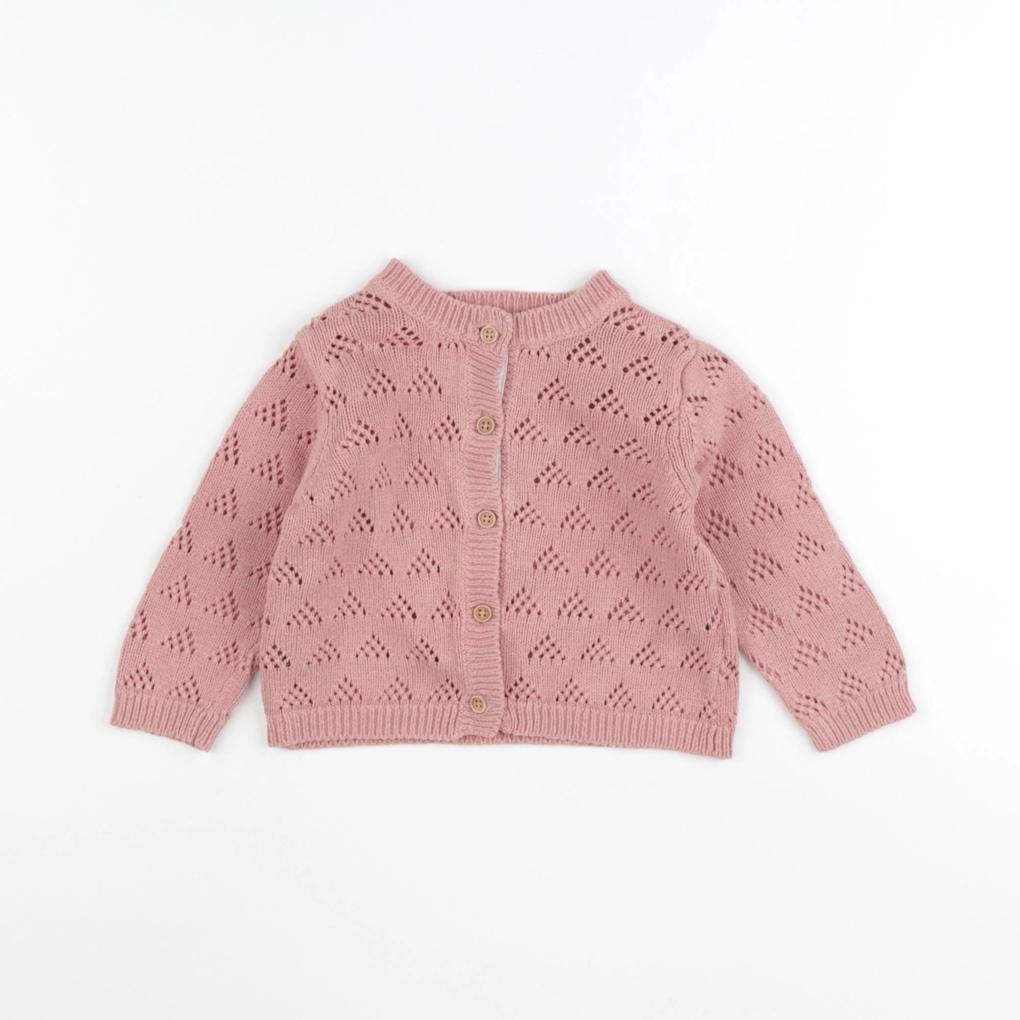 Boutchou - gilet rose - 12 mois