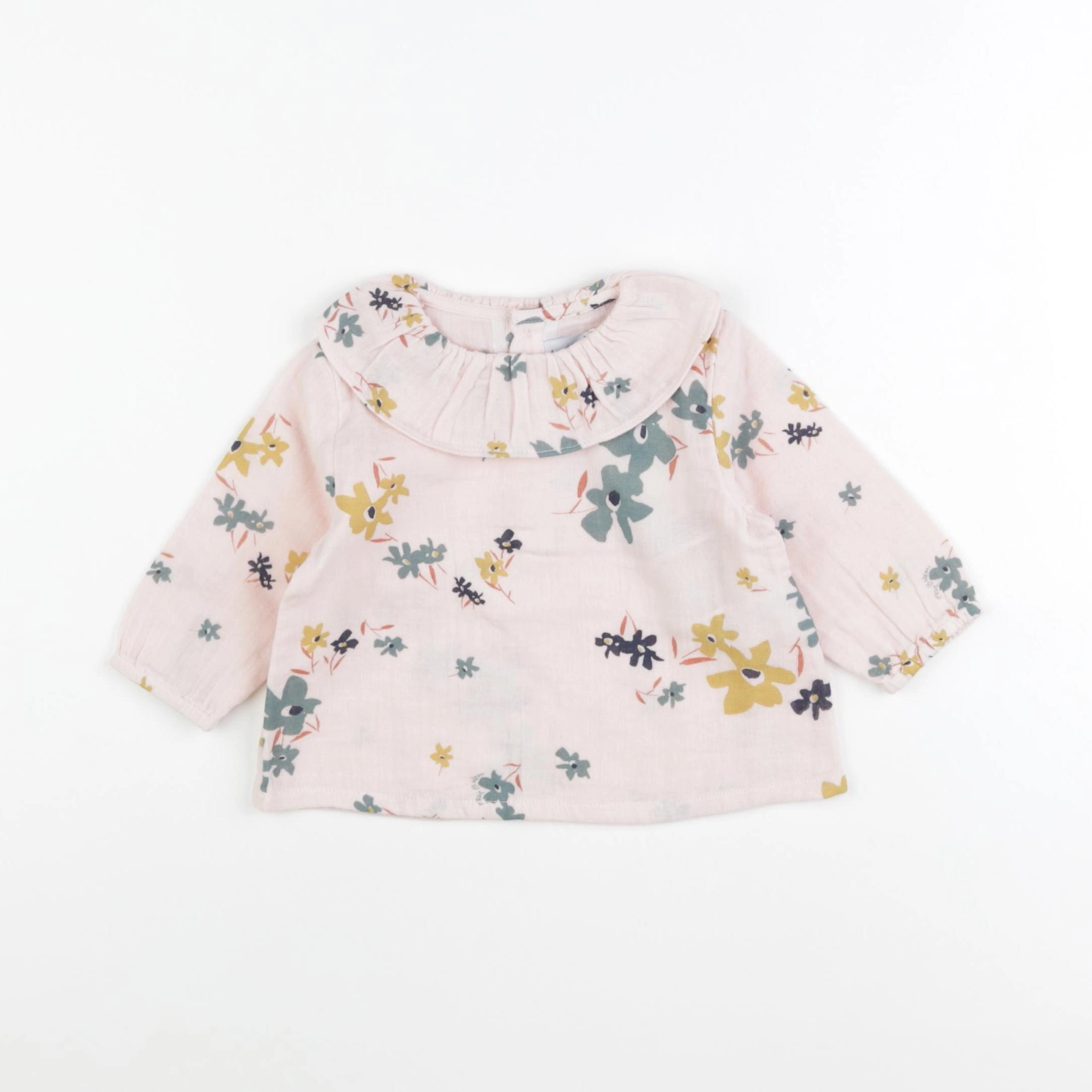 Petit Bateau - blouse rose - 12 mois