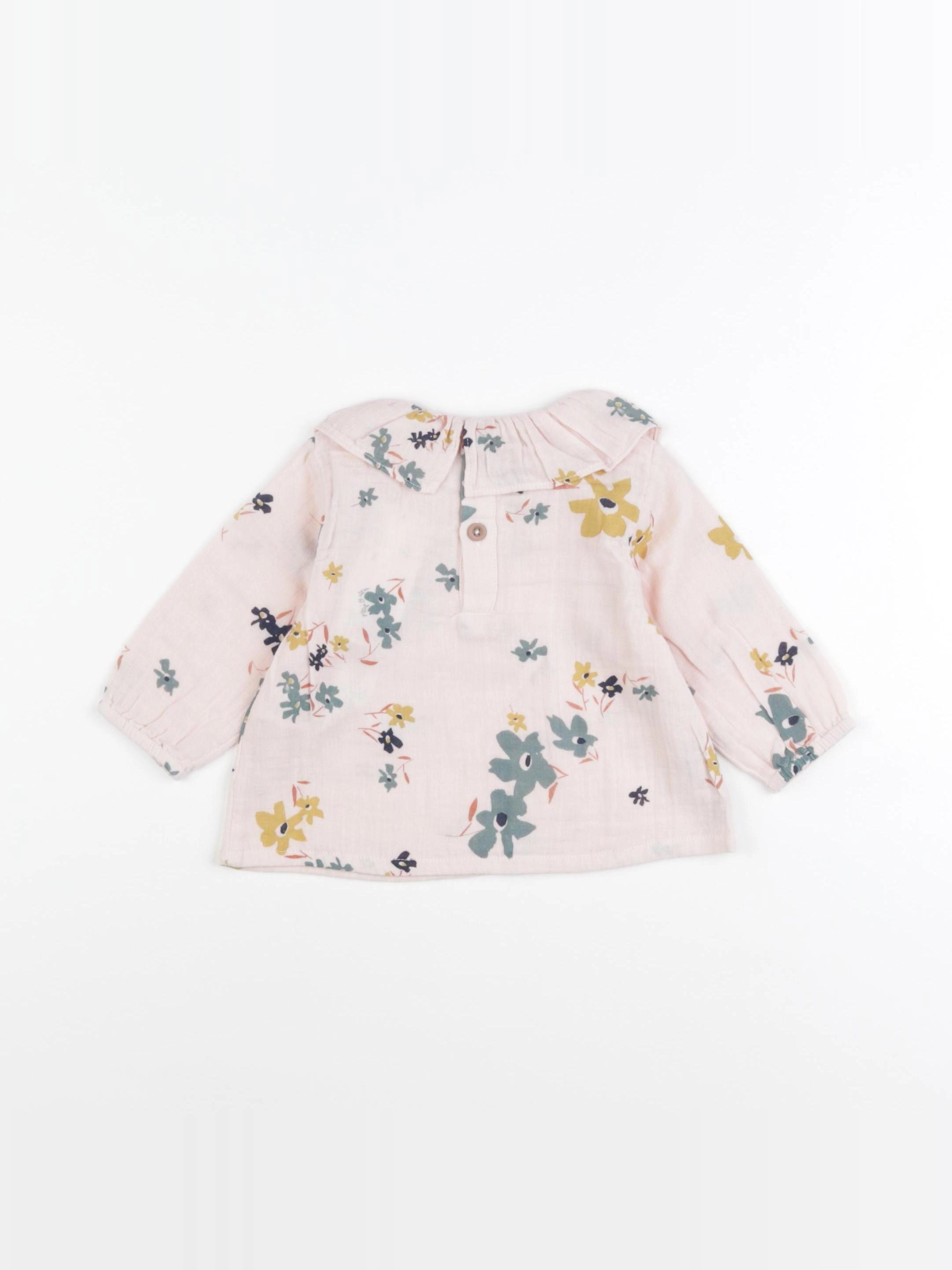 Petit Bateau - blouse rose - 12 mois