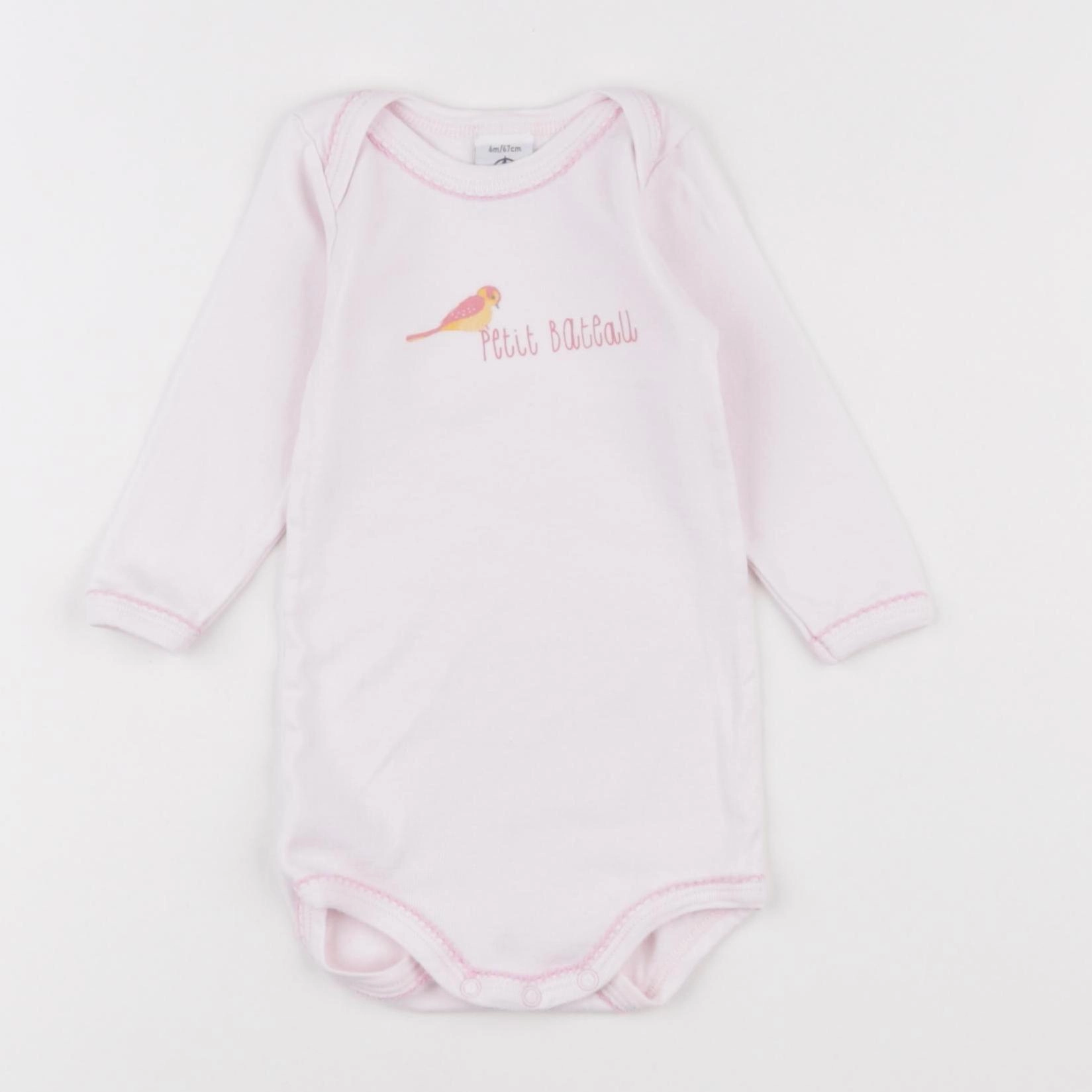 Petit Bateau - body rose - 6 mois