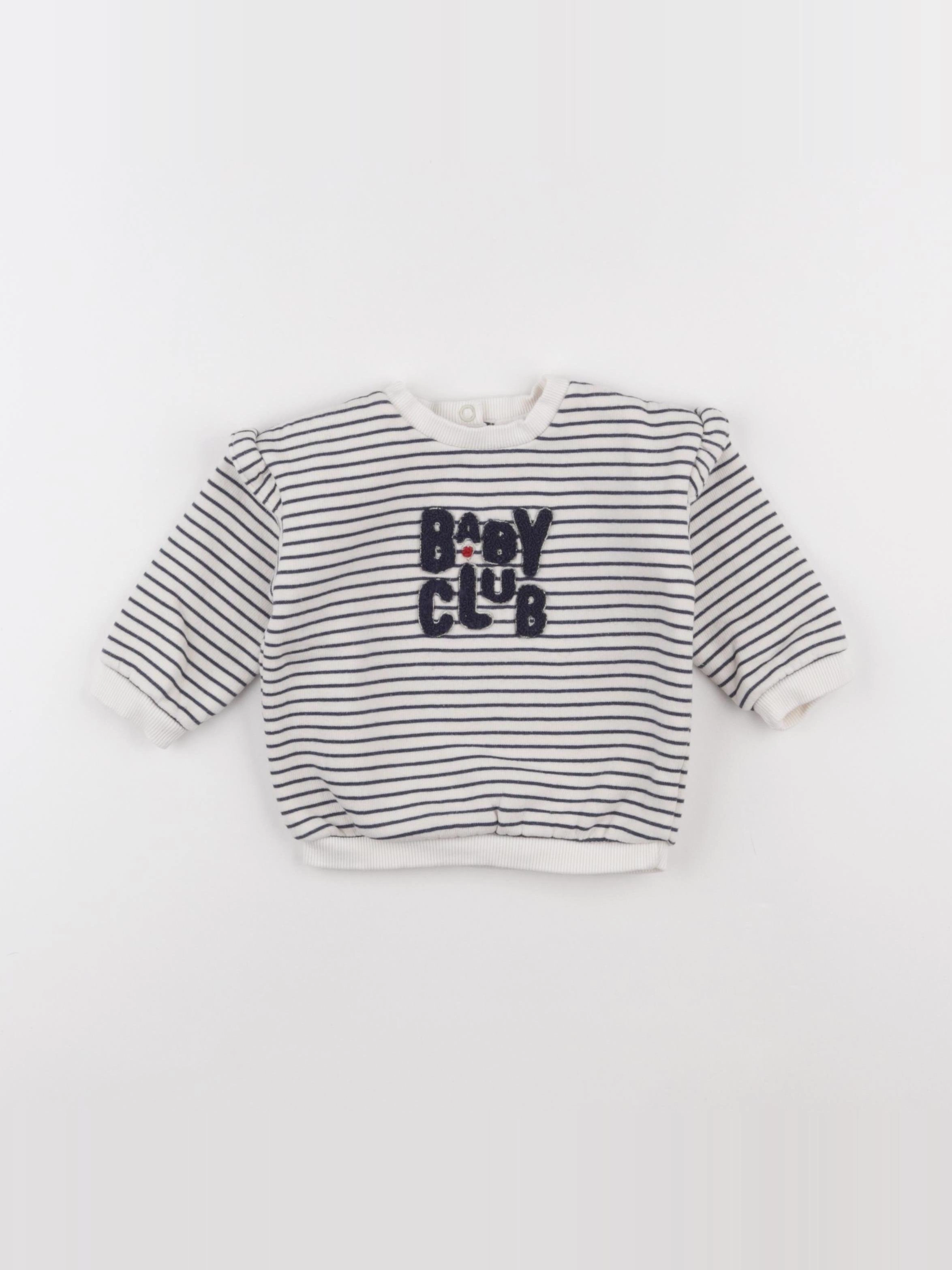 Tape à l'oeil - sweat bleu, blanc - 9 mois