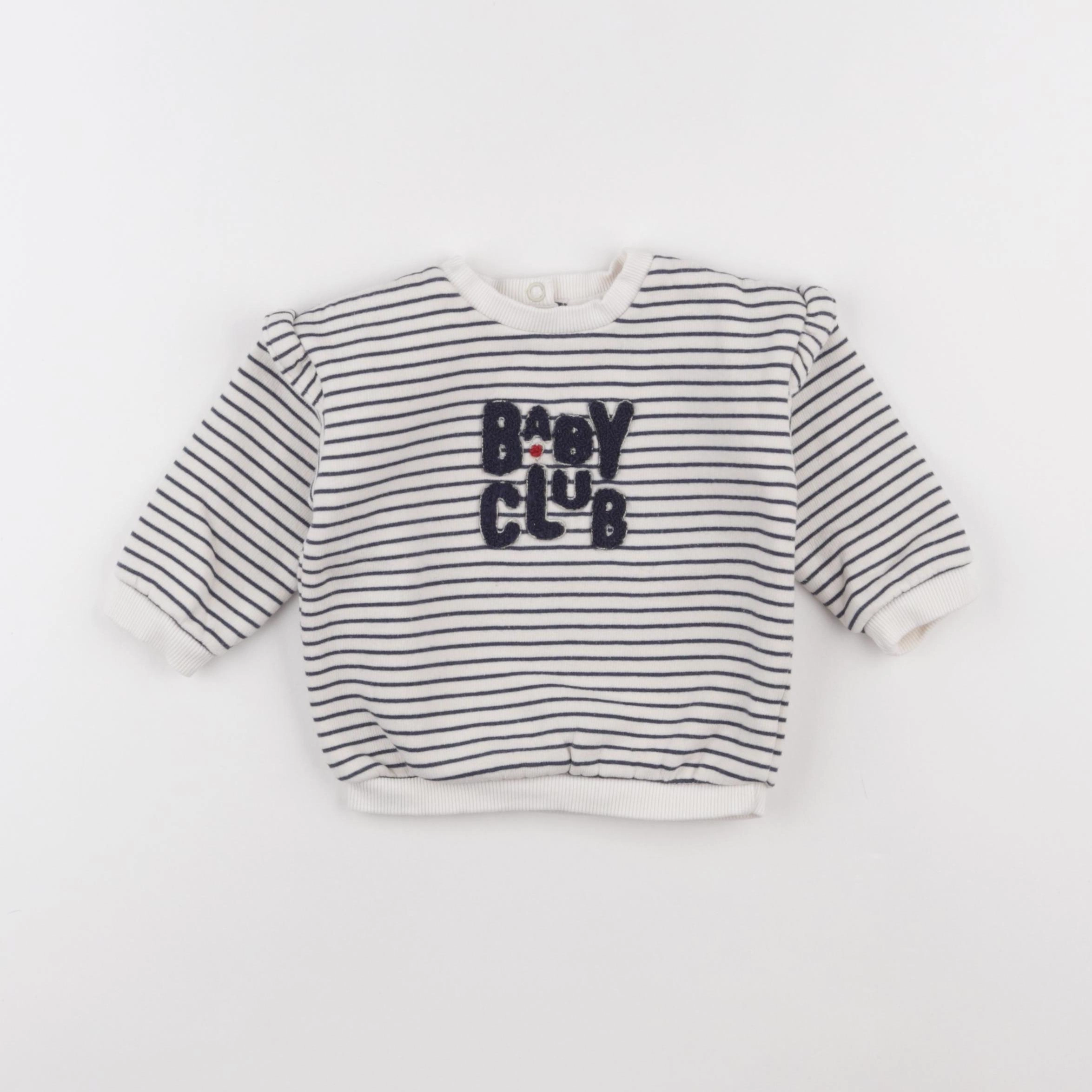 Tape à l'oeil - sweat bleu, blanc - 9 mois