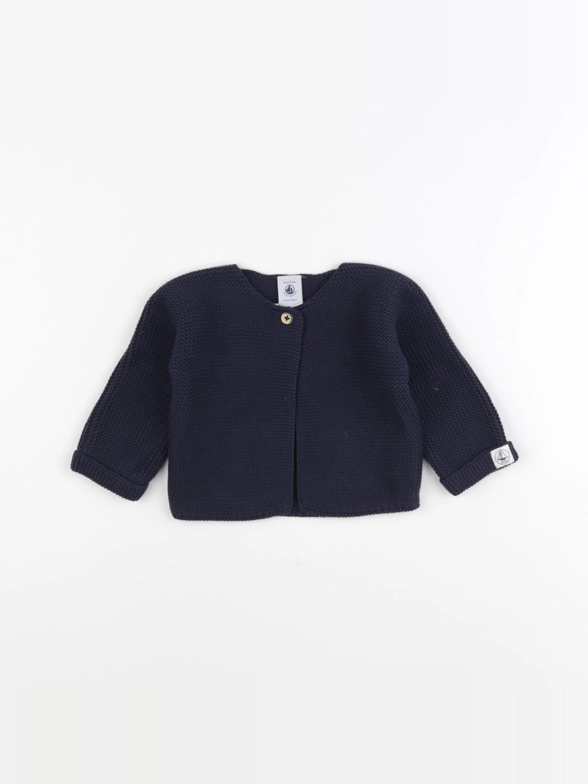 Petit Bateau - gilet bleu - 12 mois