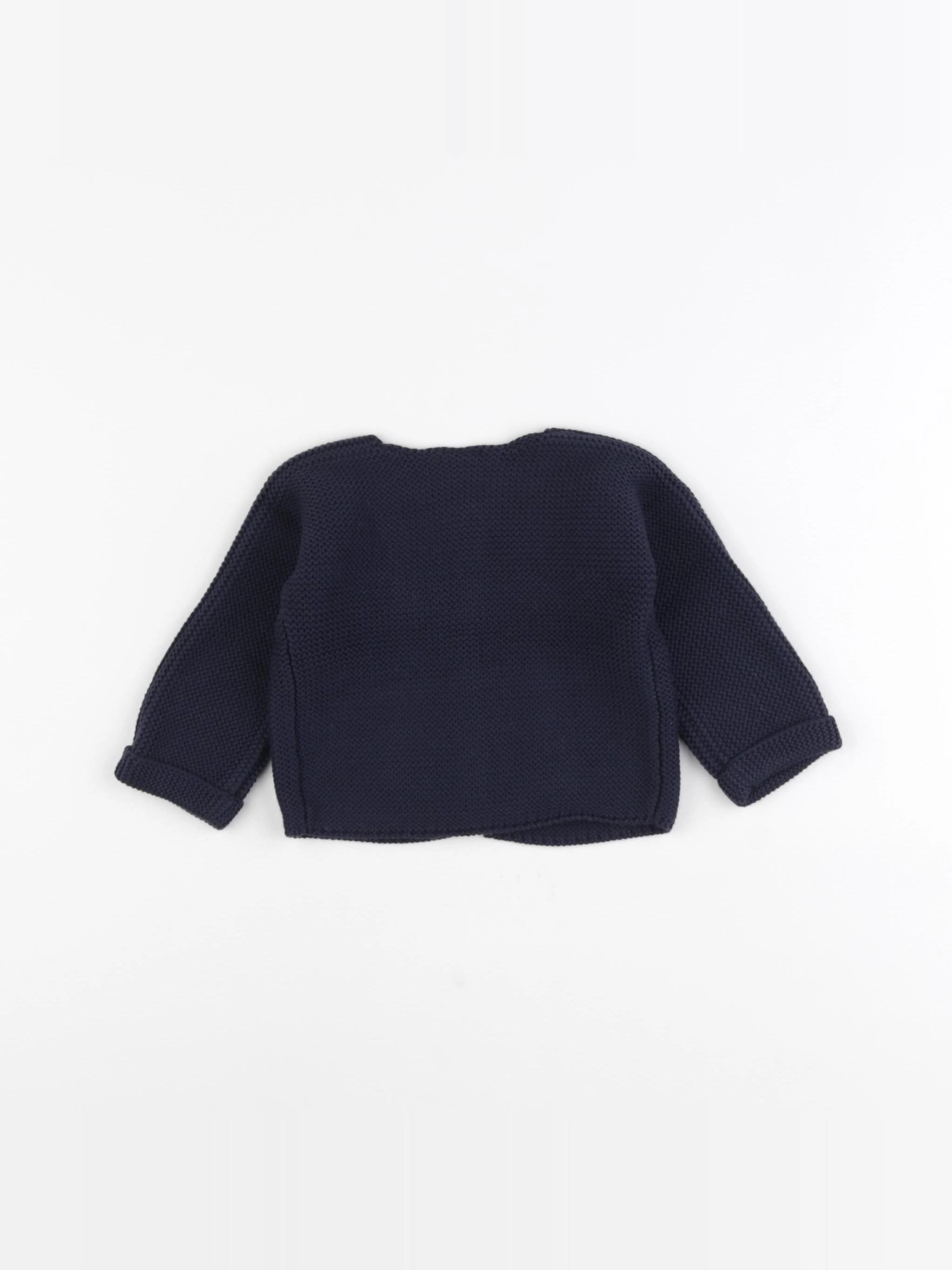 Petit Bateau - gilet bleu - 12 mois