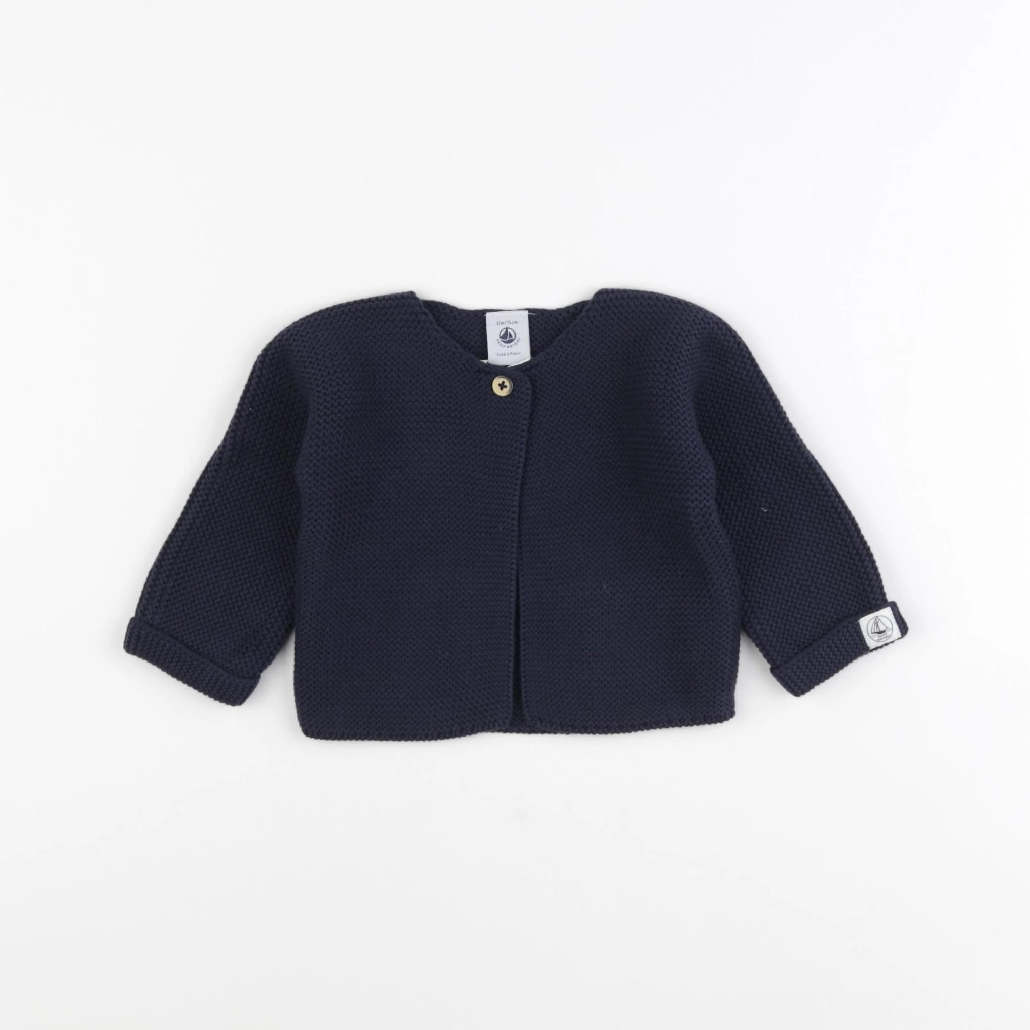 Petit Bateau - gilet bleu - 12 mois