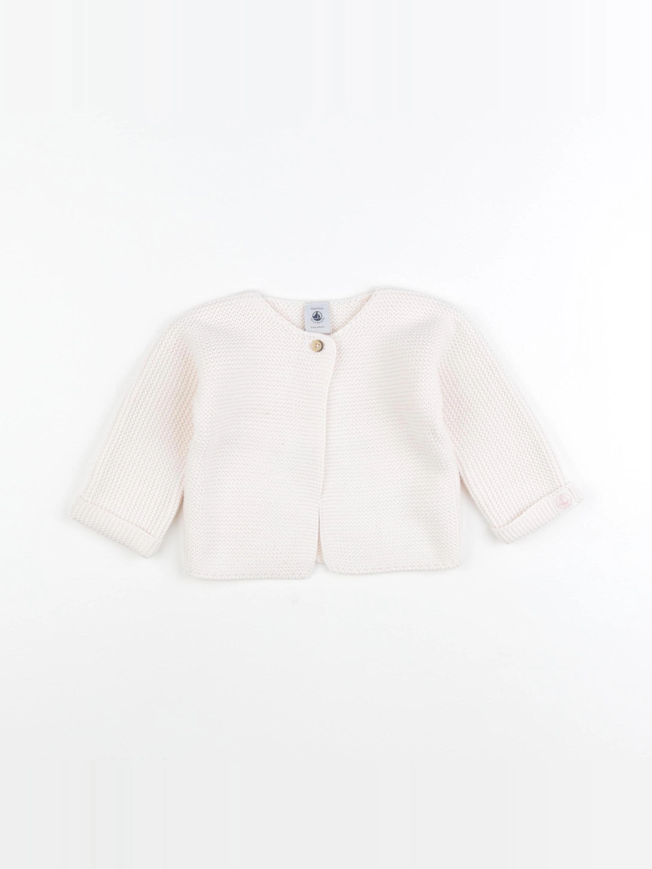 Petit Bateau - gilet rose - 12 mois