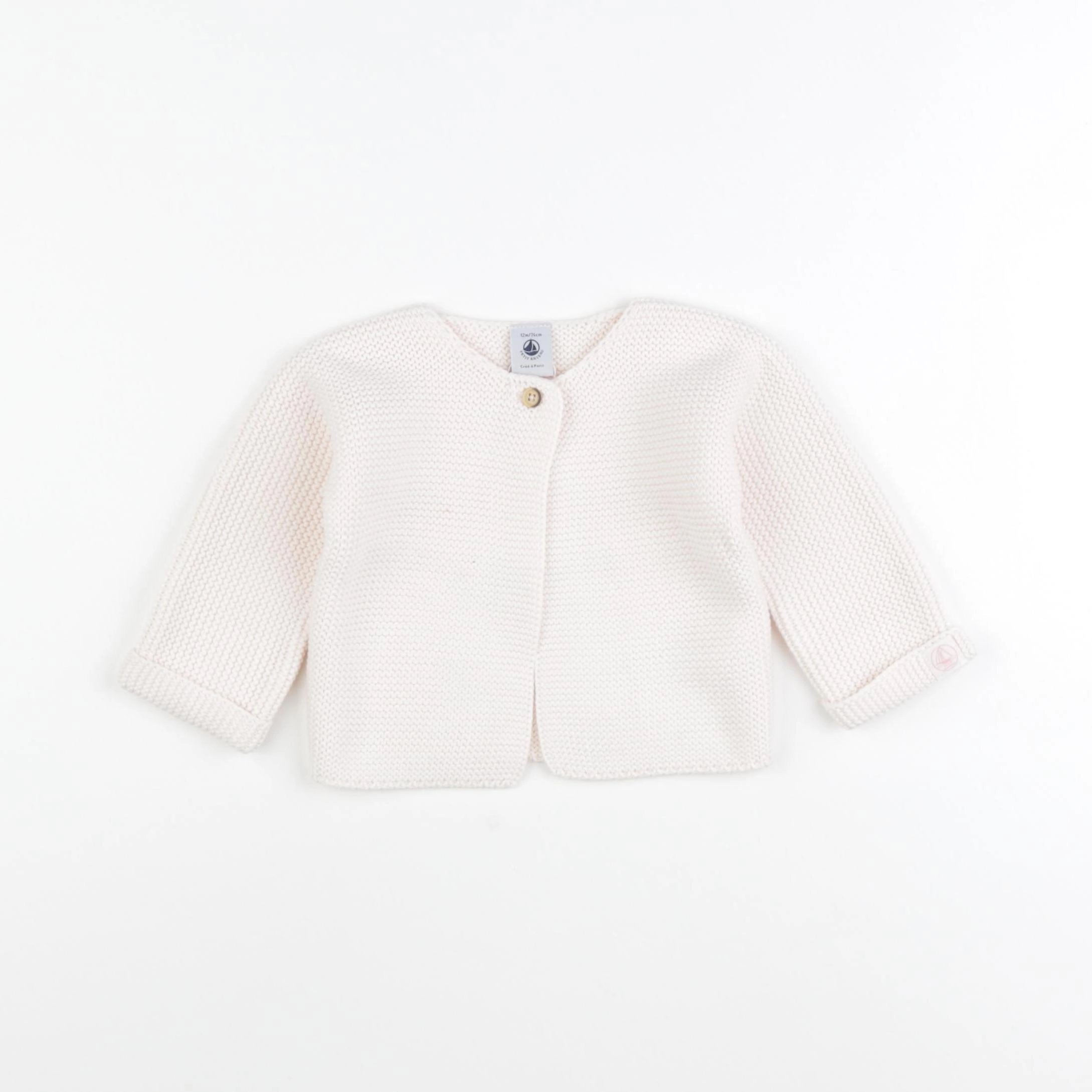 Petit Bateau - gilet rose - 12 mois