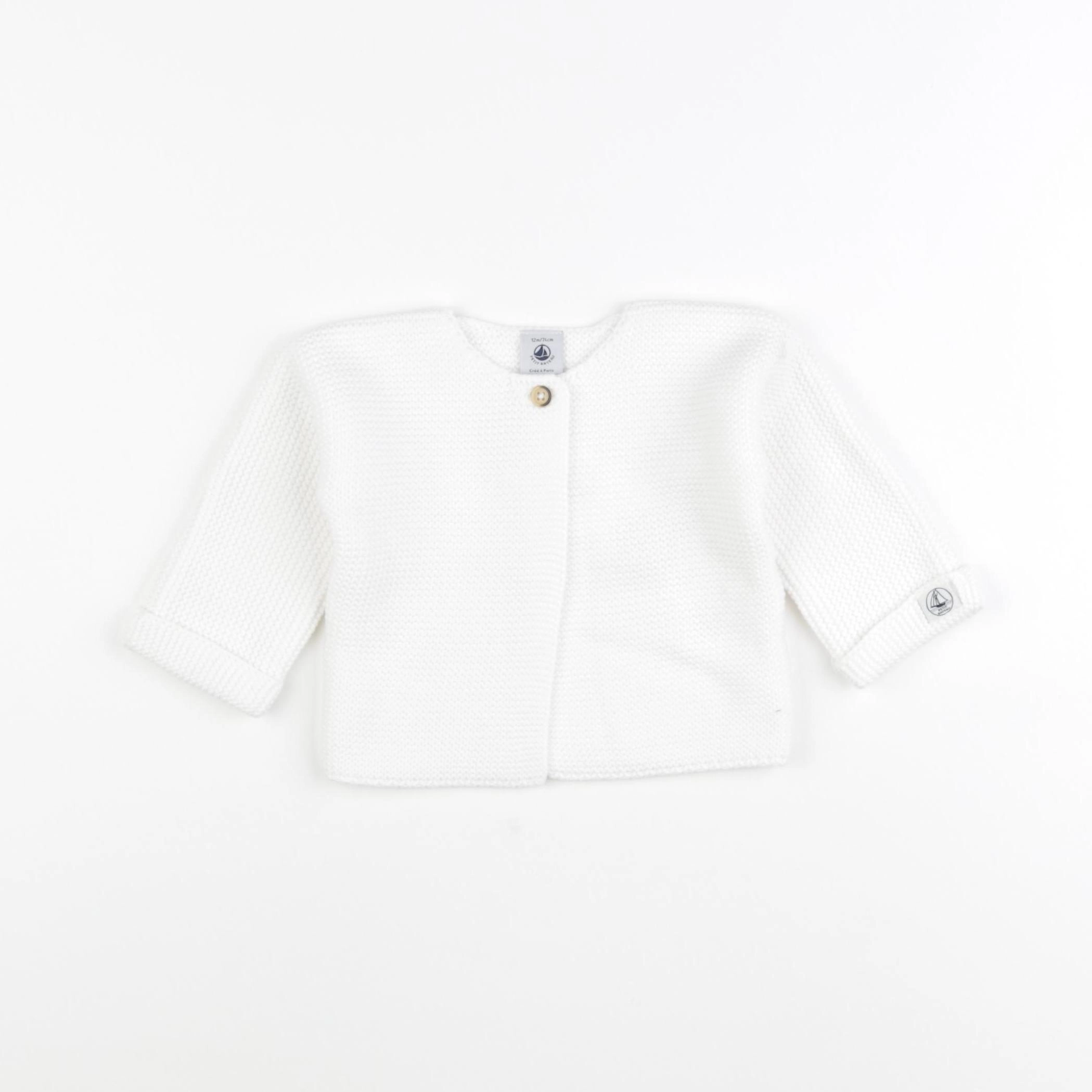 Petit Bateau - gilet blanc - 12 mois