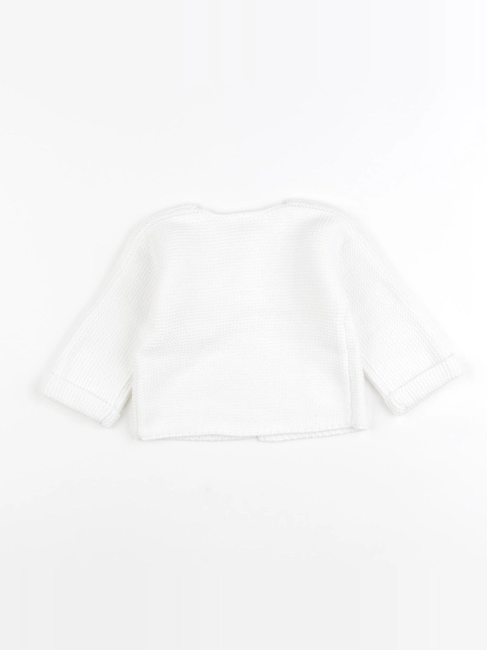 Petit Bateau - gilet blanc - 12 mois